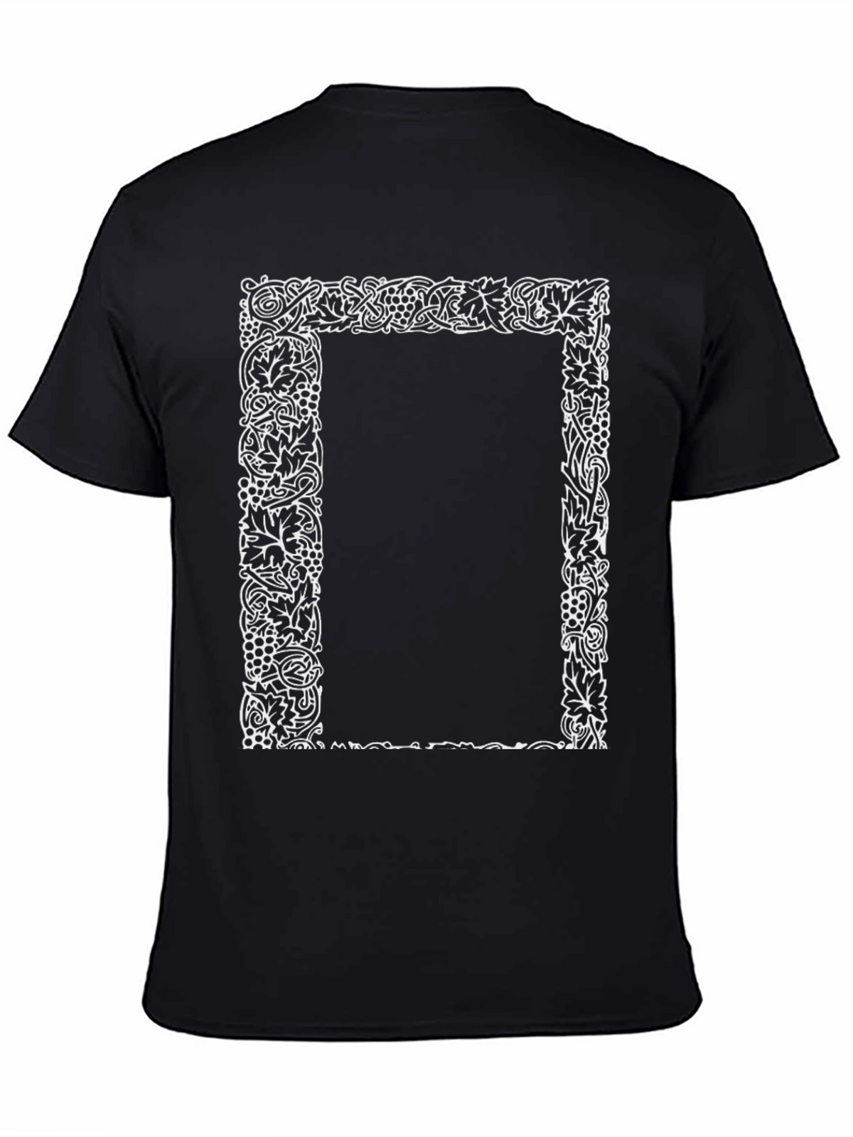 Floral Frame Black T-Shirt