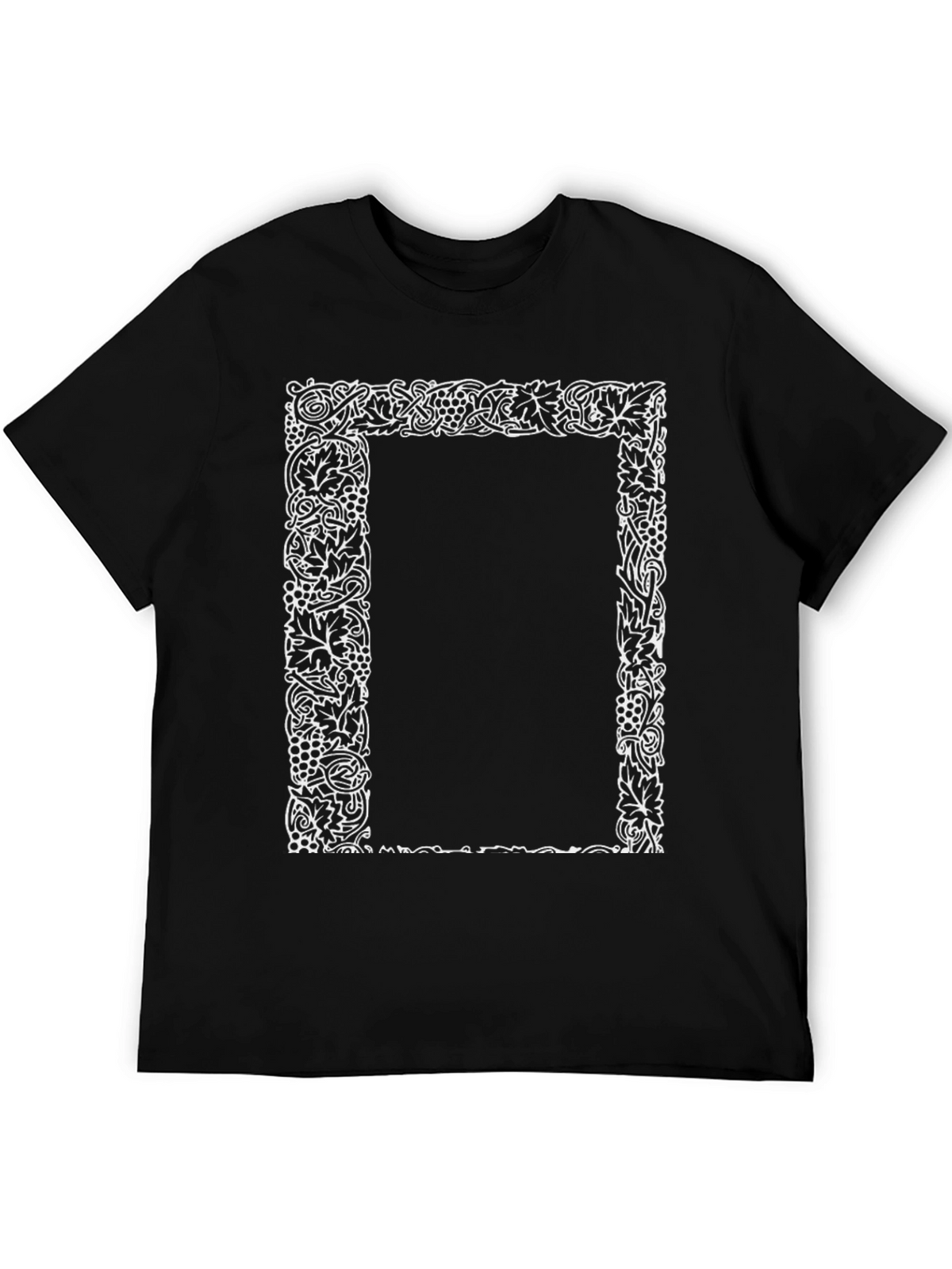 Floral Frame Black T-Shirt