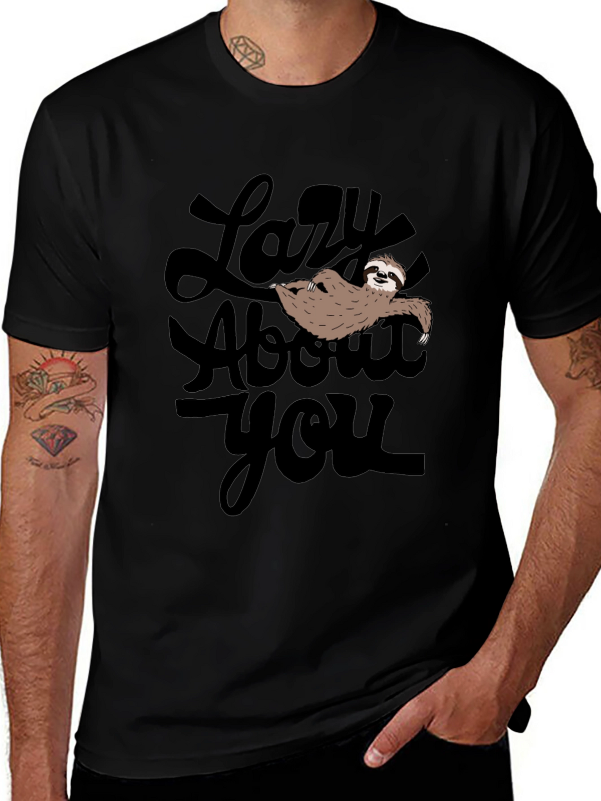 Lazy About You Sloth Graphic T-Shirt