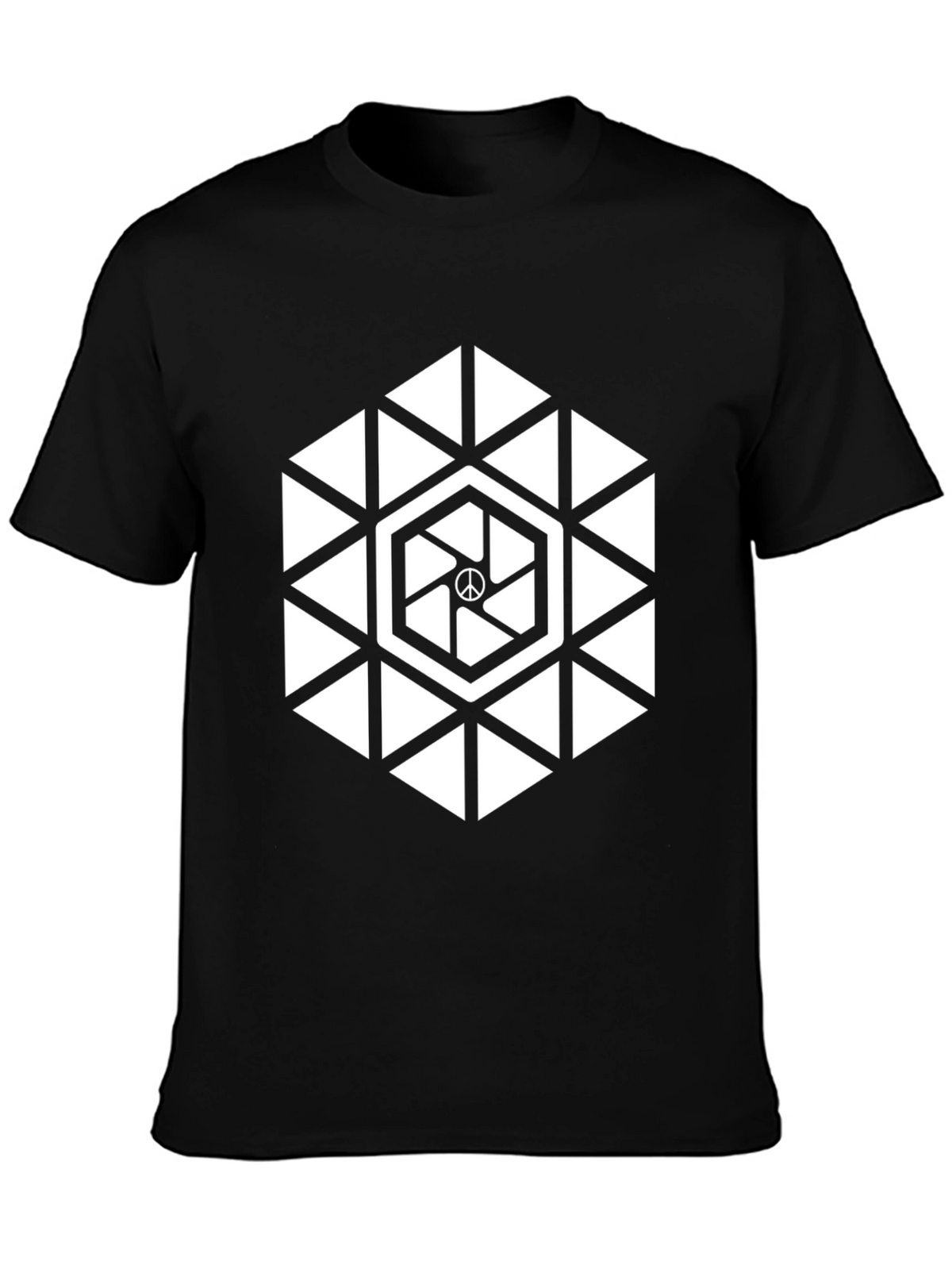 Geometric Peace Sign T-Shirt - Modern Graphic Tee