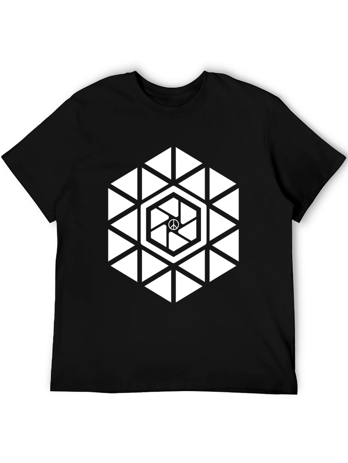 Geometric Peace Sign T-Shirt - Modern Graphic Tee