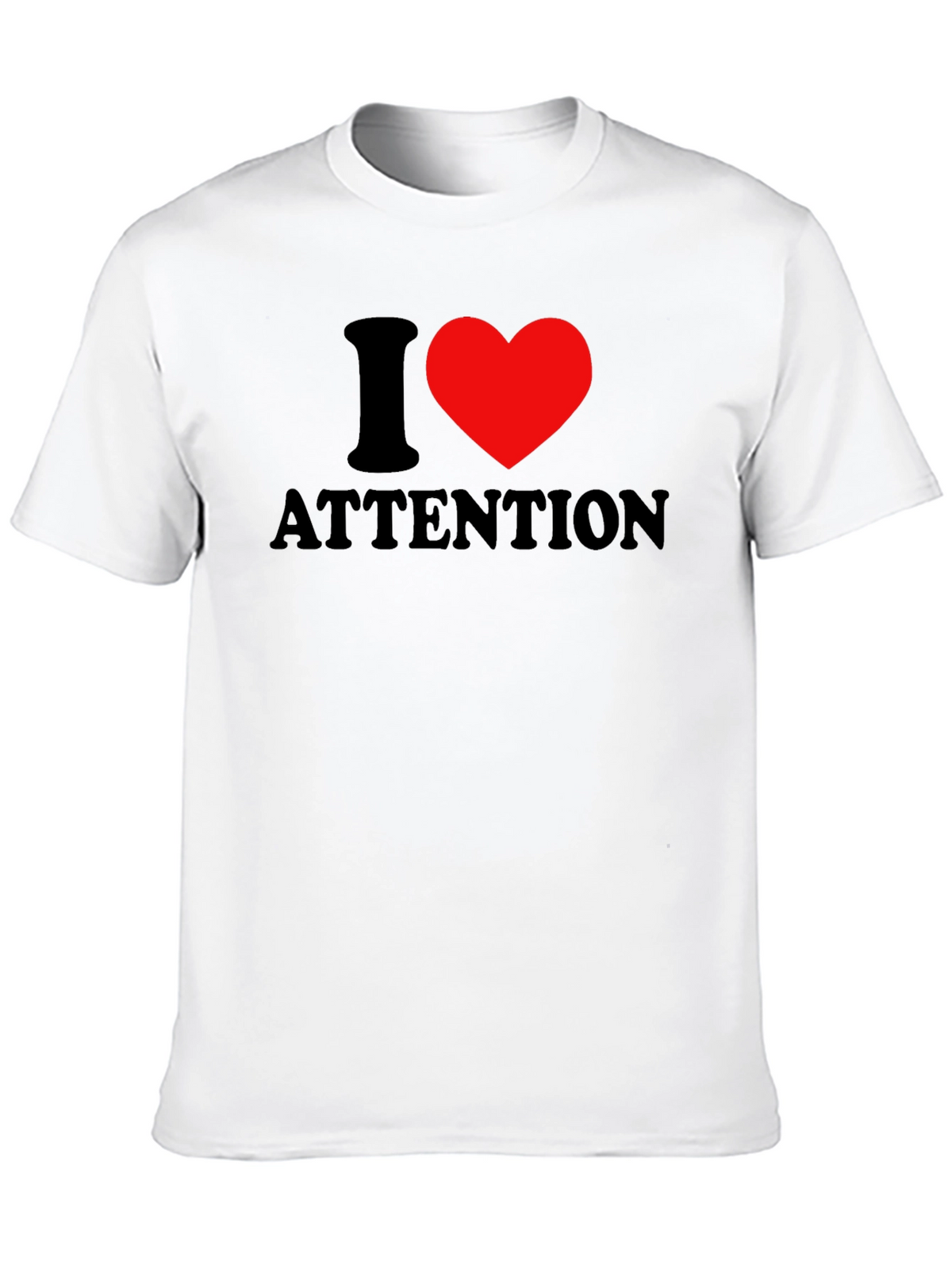 I Heart Attention Graphic Tee - Black Unisex T-Shirt