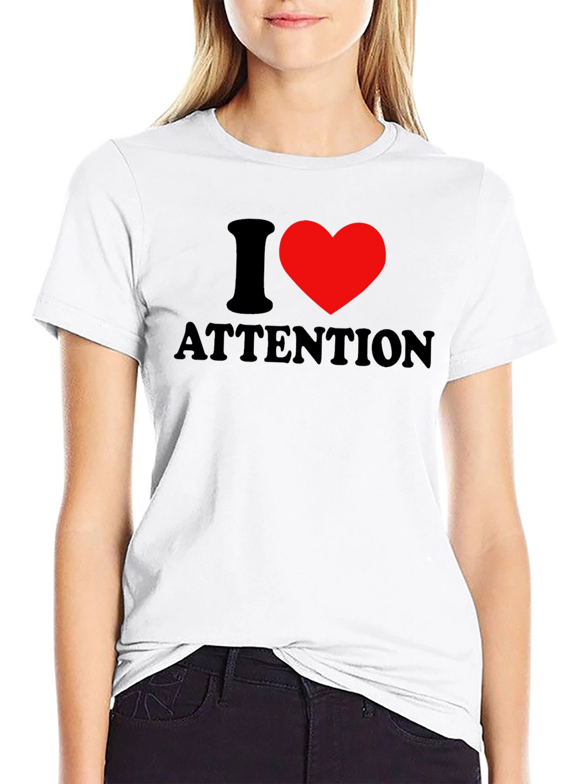 I Heart Attention Graphic Tee - Black Unisex T-Shirt