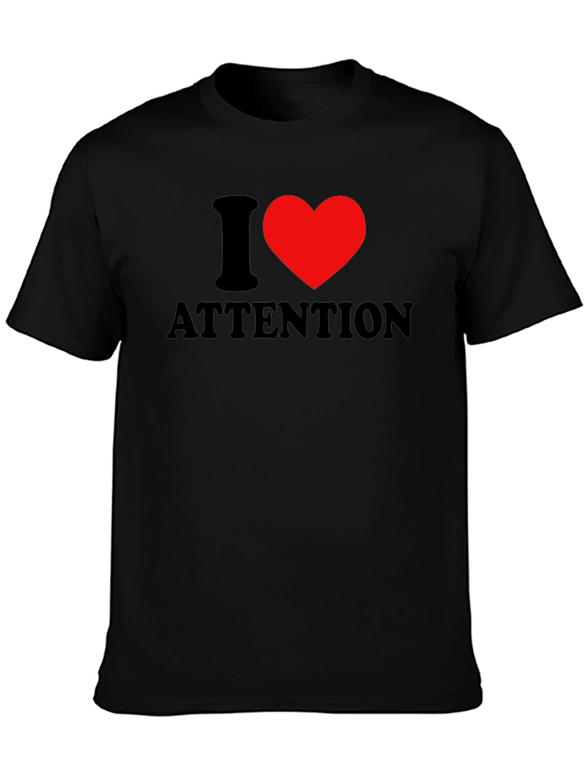 I Heart Attention Graphic Tee - Black Unisex T-Shirt