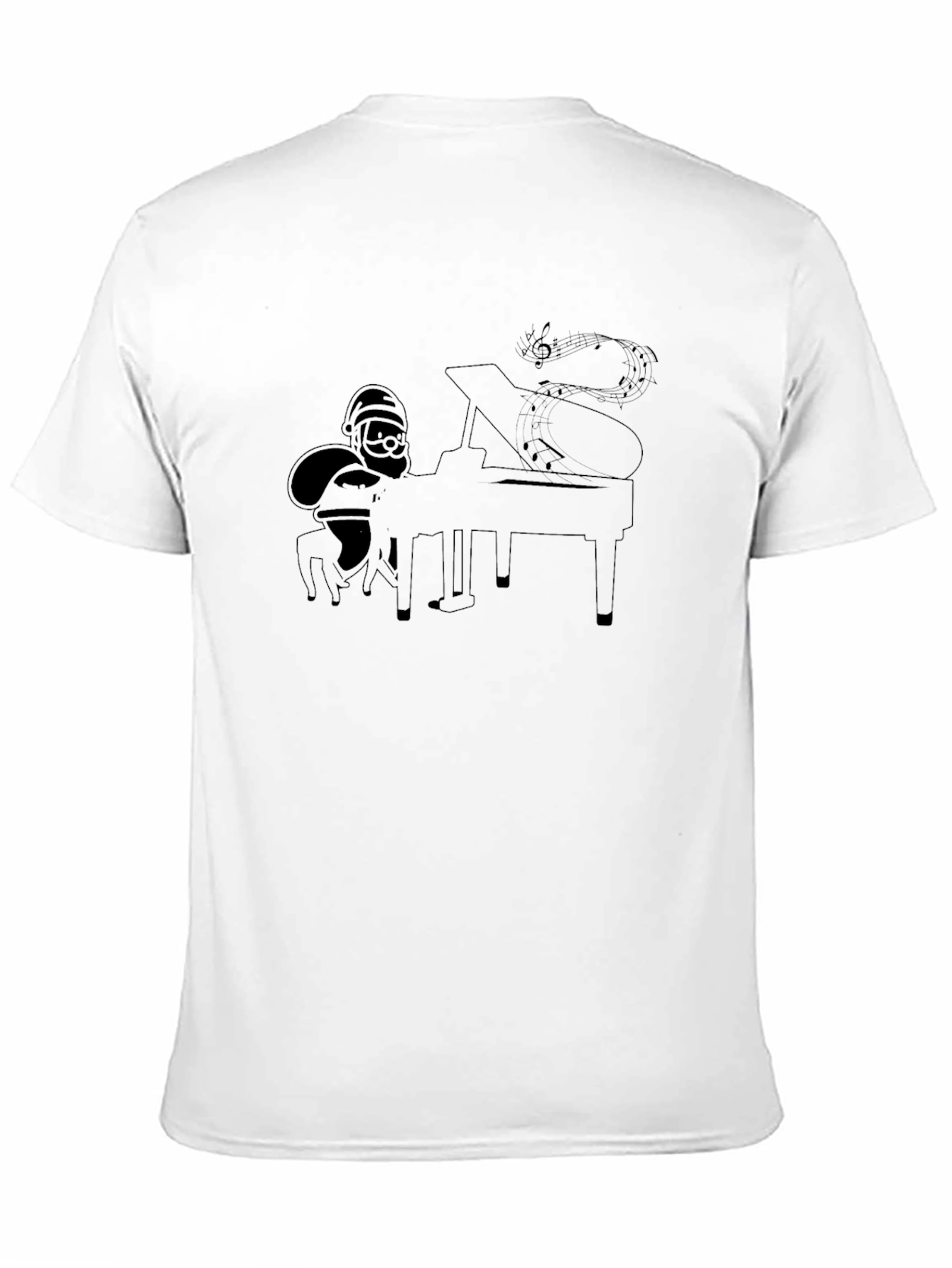Santa Playing Piano Graphic Tee - Black