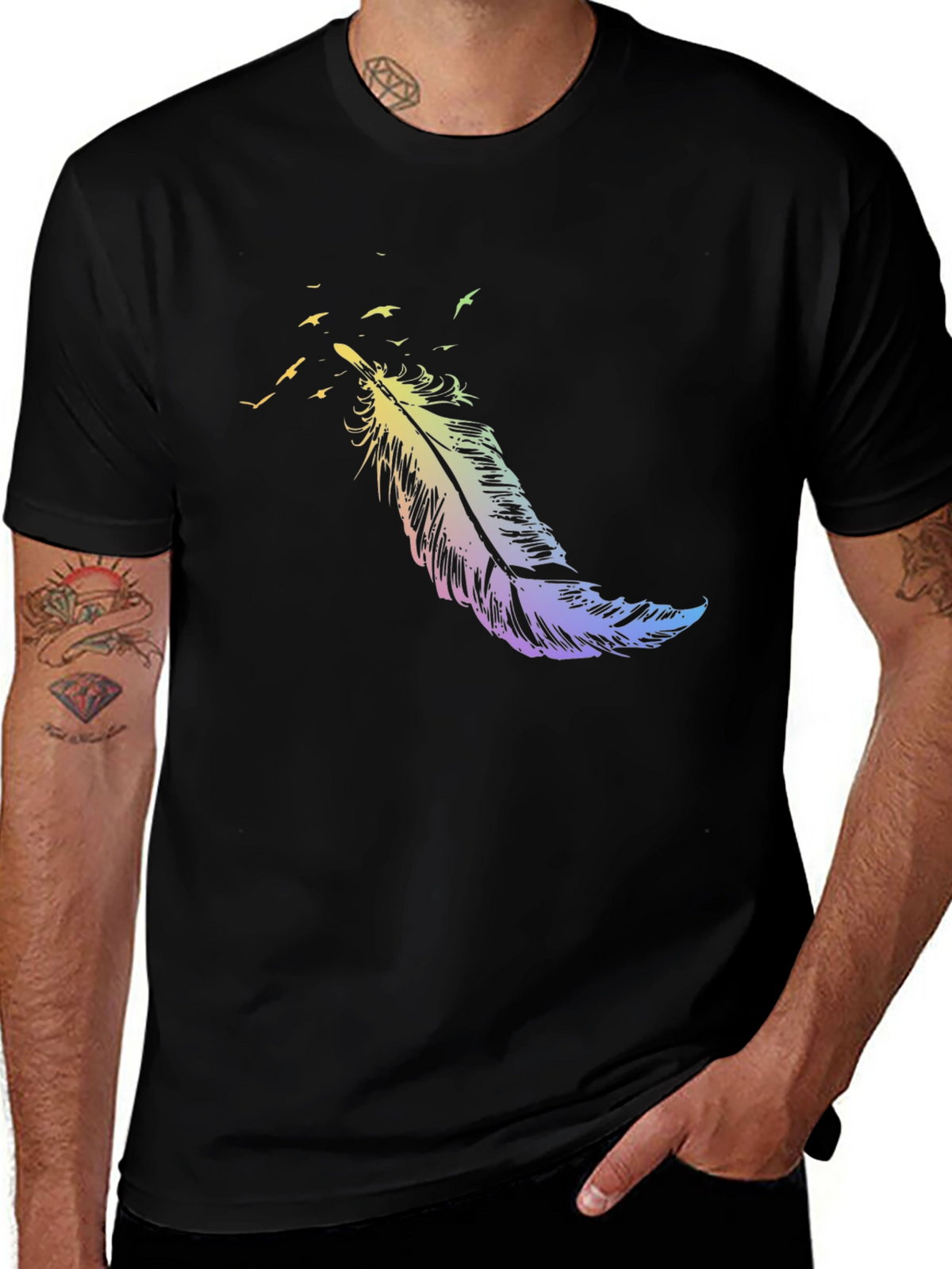Feather Flight Graphic Print T-Shirt