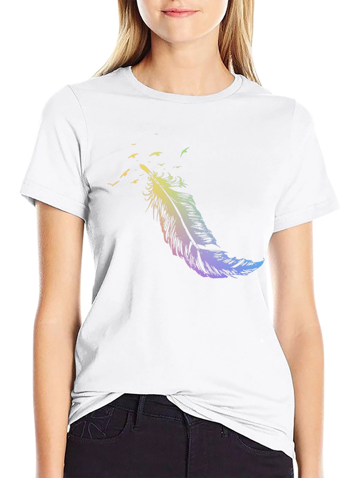 Feather Flight Graphic Print T-Shirt