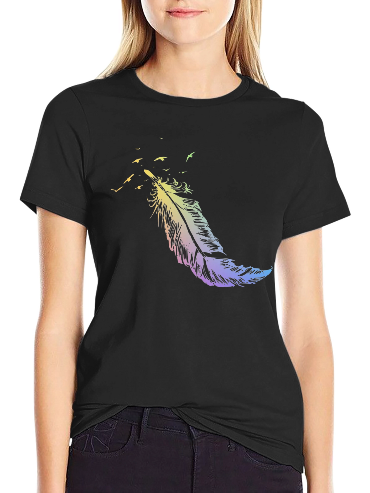 Feather Flight Graphic Print T-Shirt