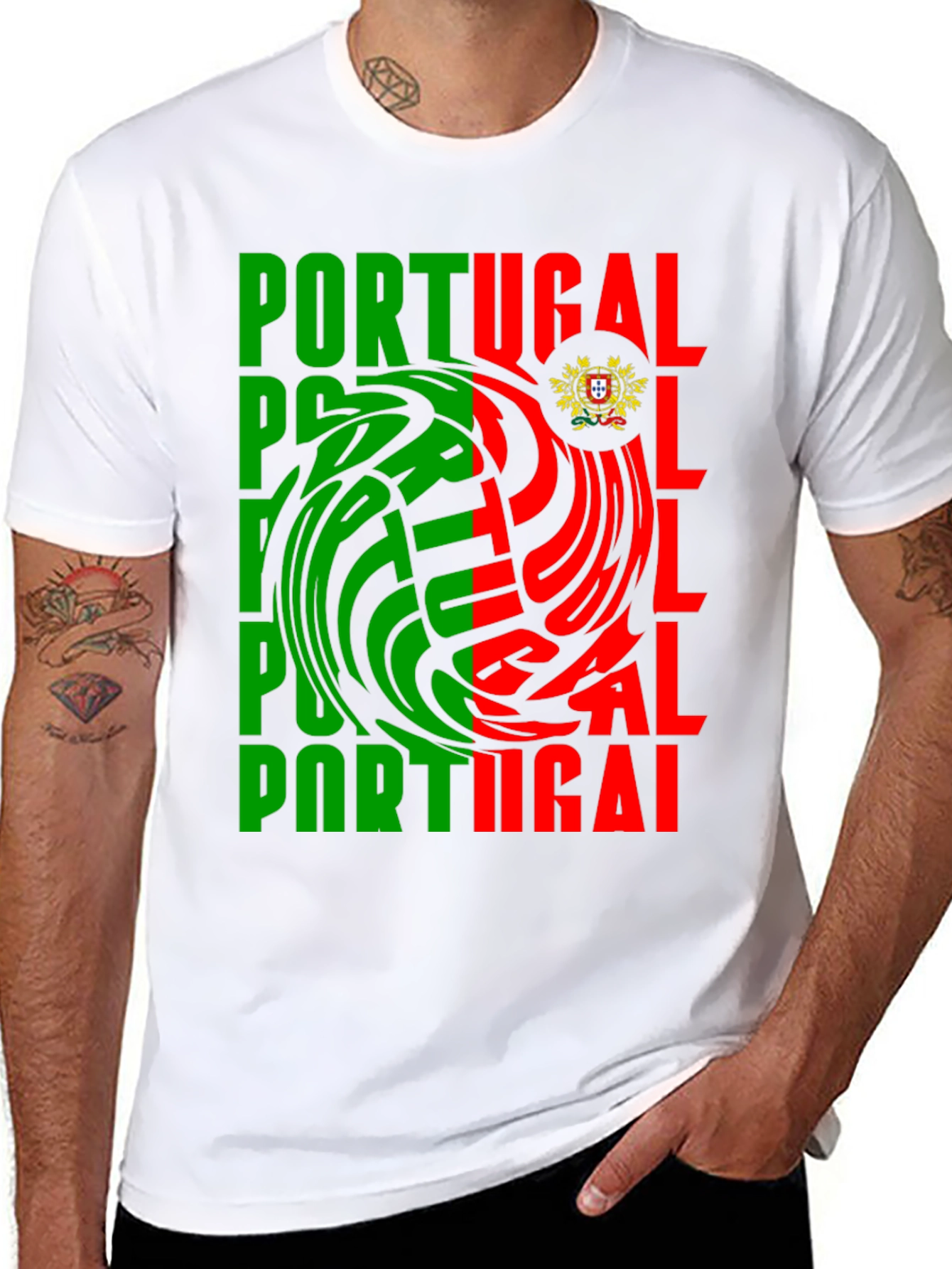 Portugal Flag Graphic Print Tee