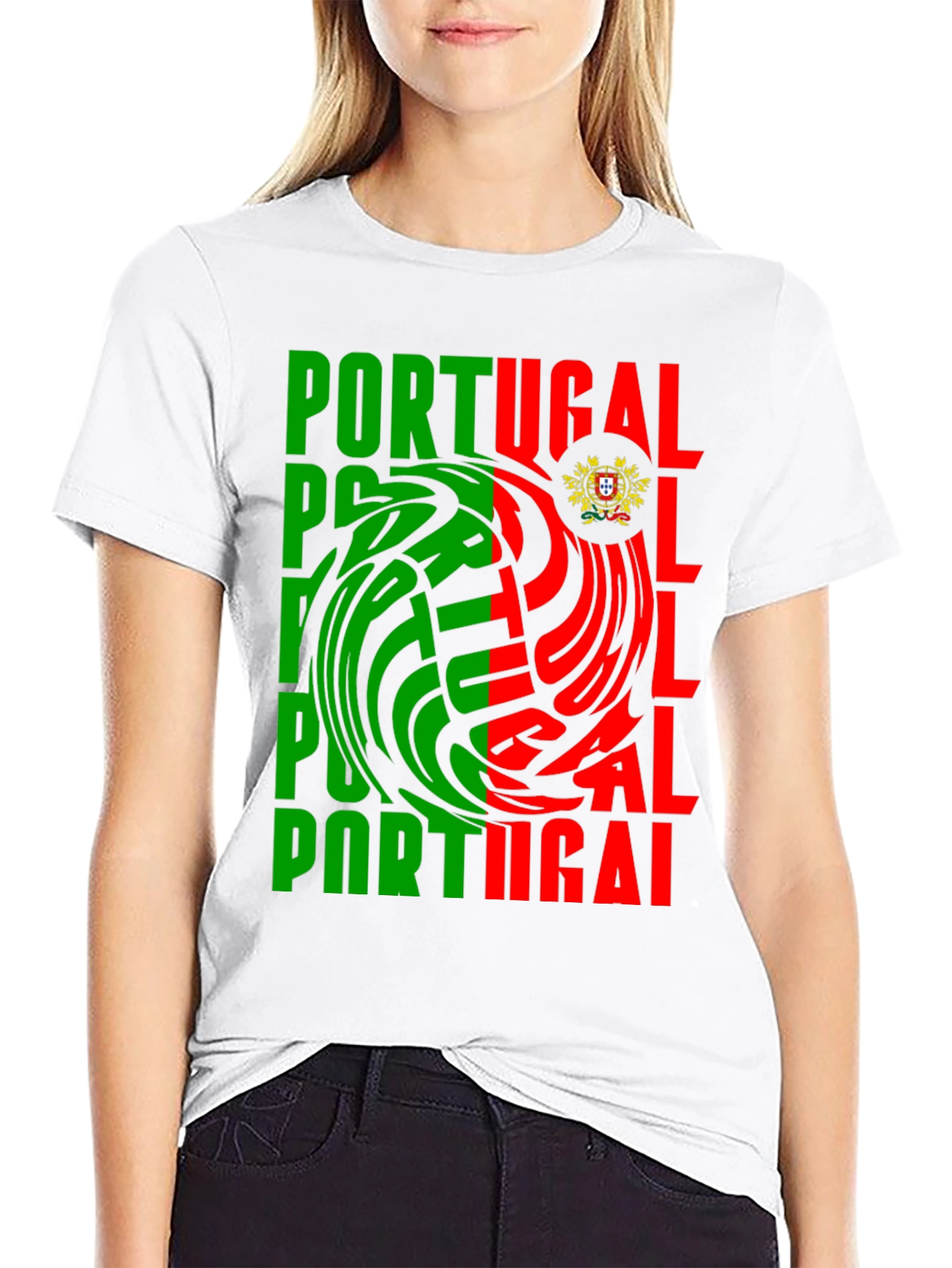 Portugal Flag Graphic Print Tee