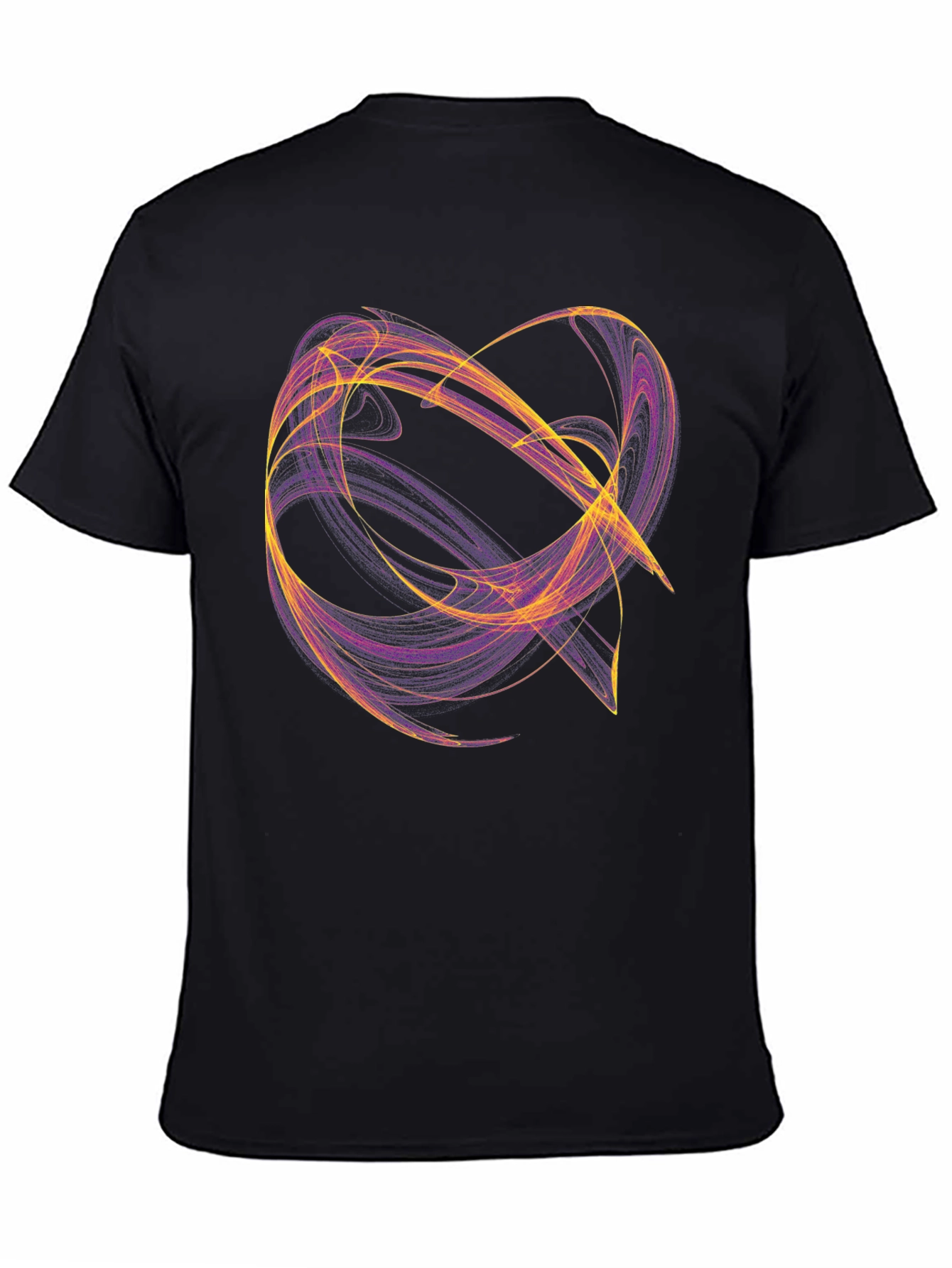 Abstract Swirl Graphic Tee - Black Cotton T-Shirt