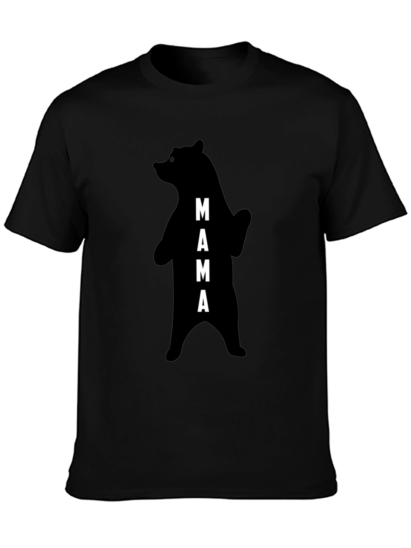 Mama Bear Graphic Tee - Black Cotton T-Shirt