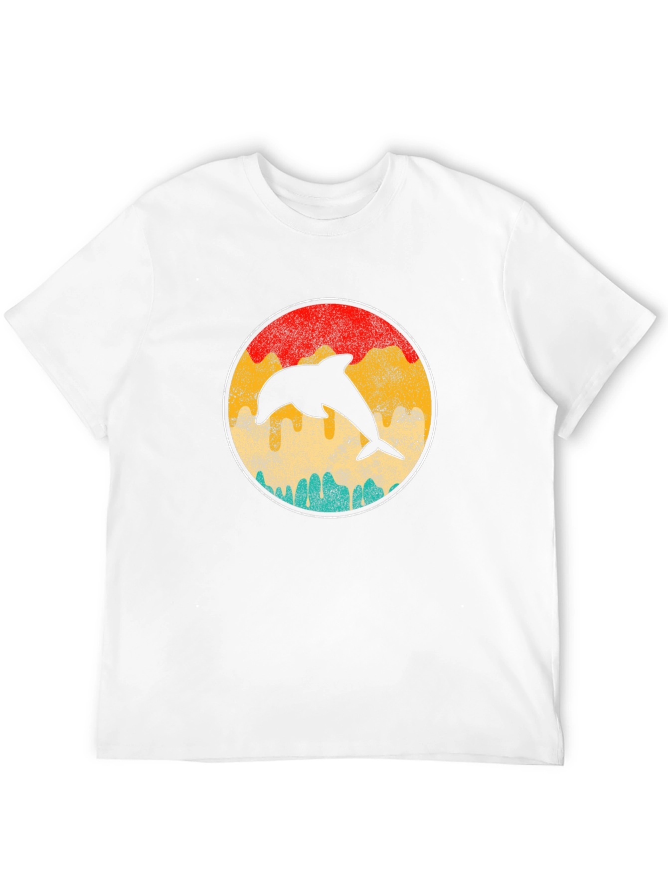 Retro Dolphin Sunset T-Shirt - Classic Design
