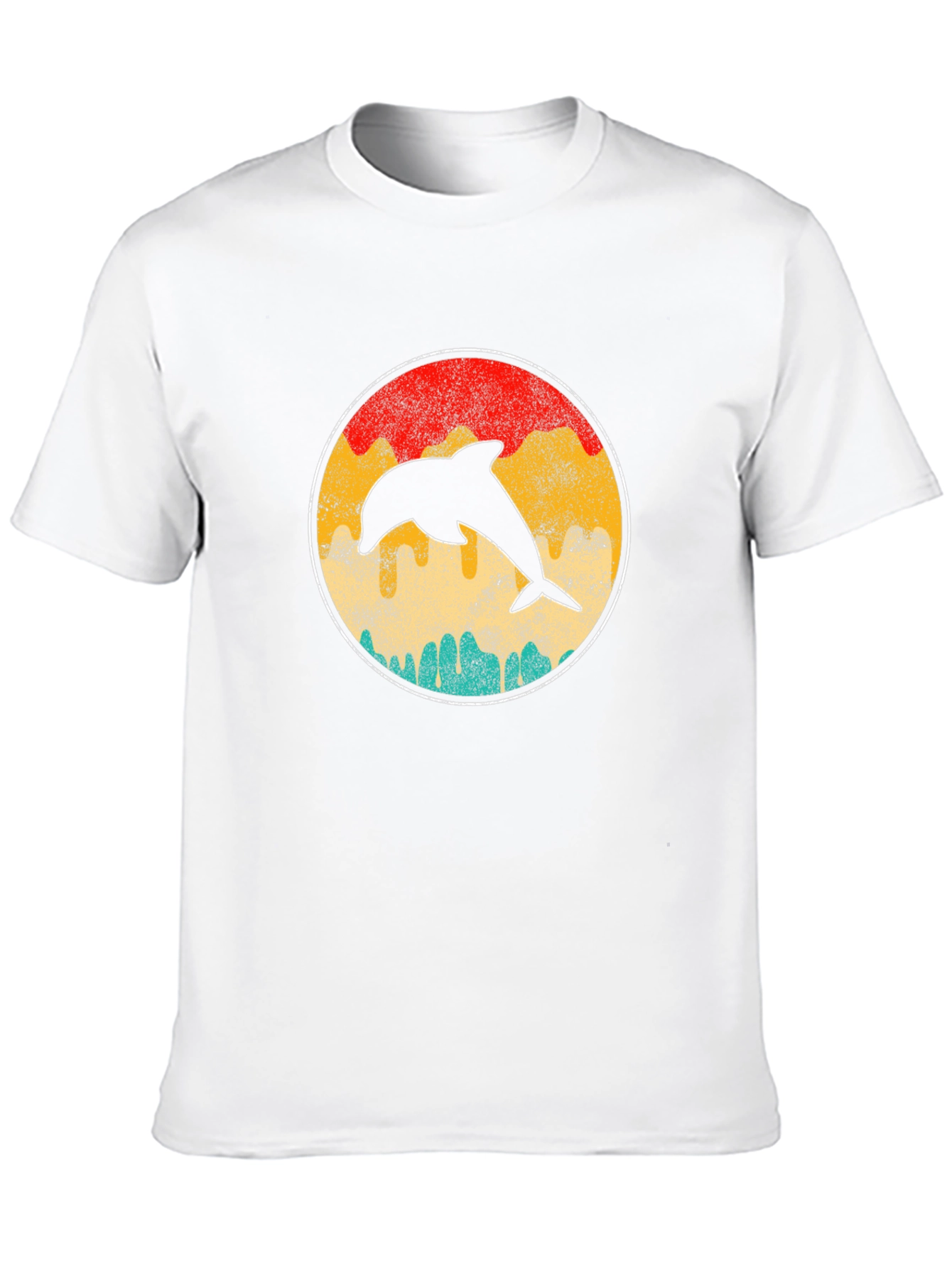 Retro Dolphin Sunset T-Shirt - Classic Design