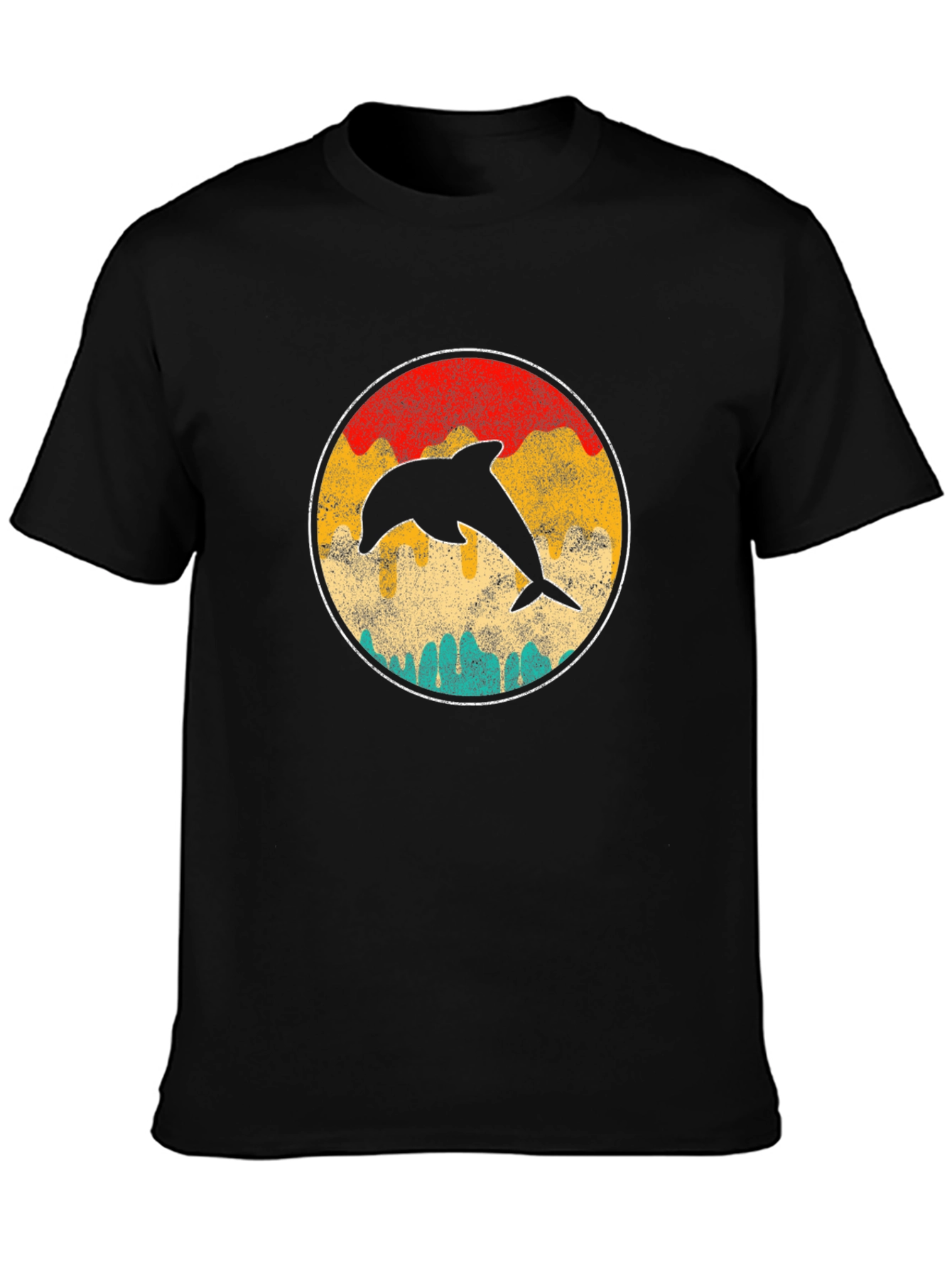 Retro Dolphin Sunset T-Shirt - Classic Design