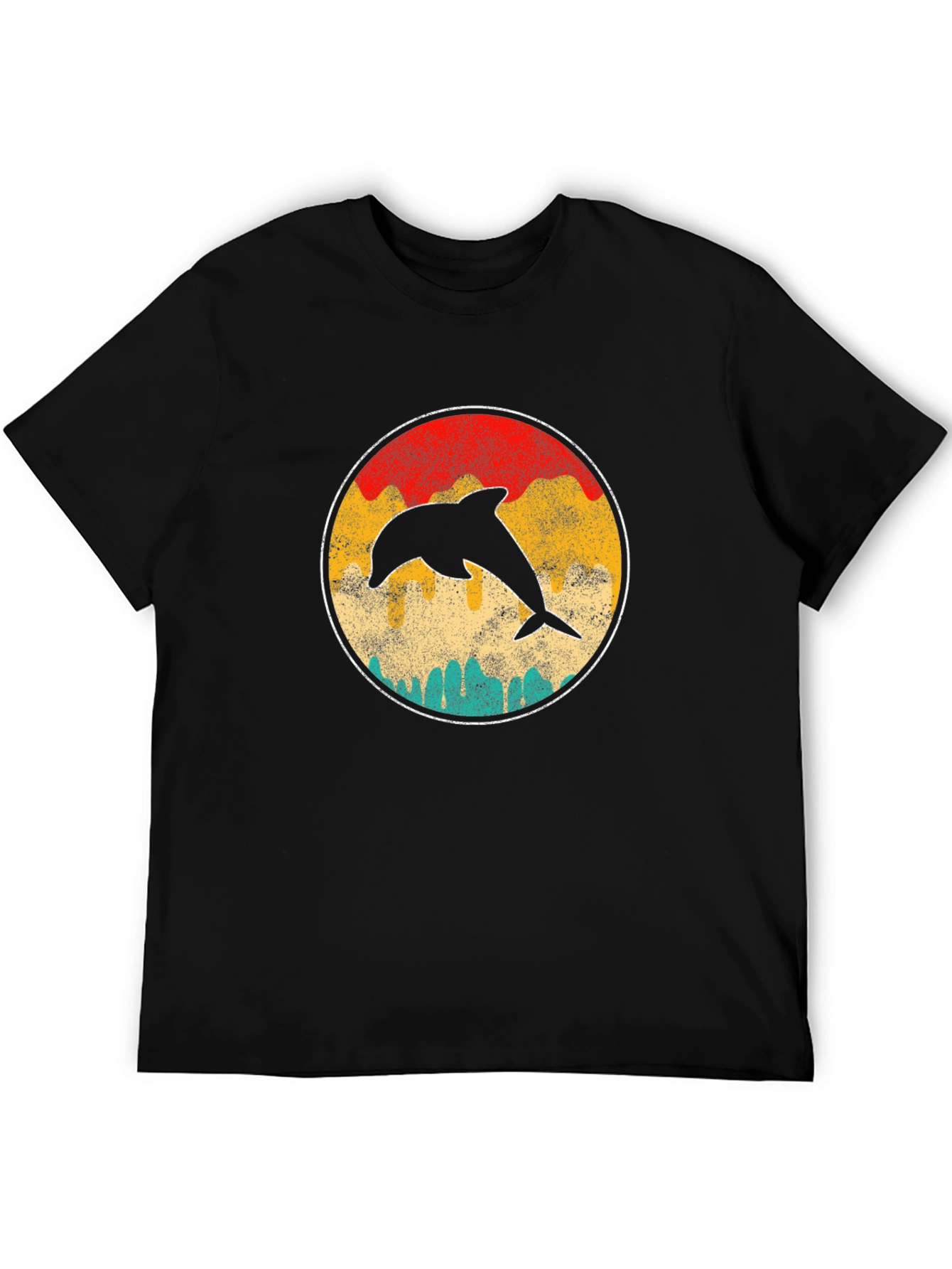 Retro Dolphin Sunset T-Shirt - Classic Design