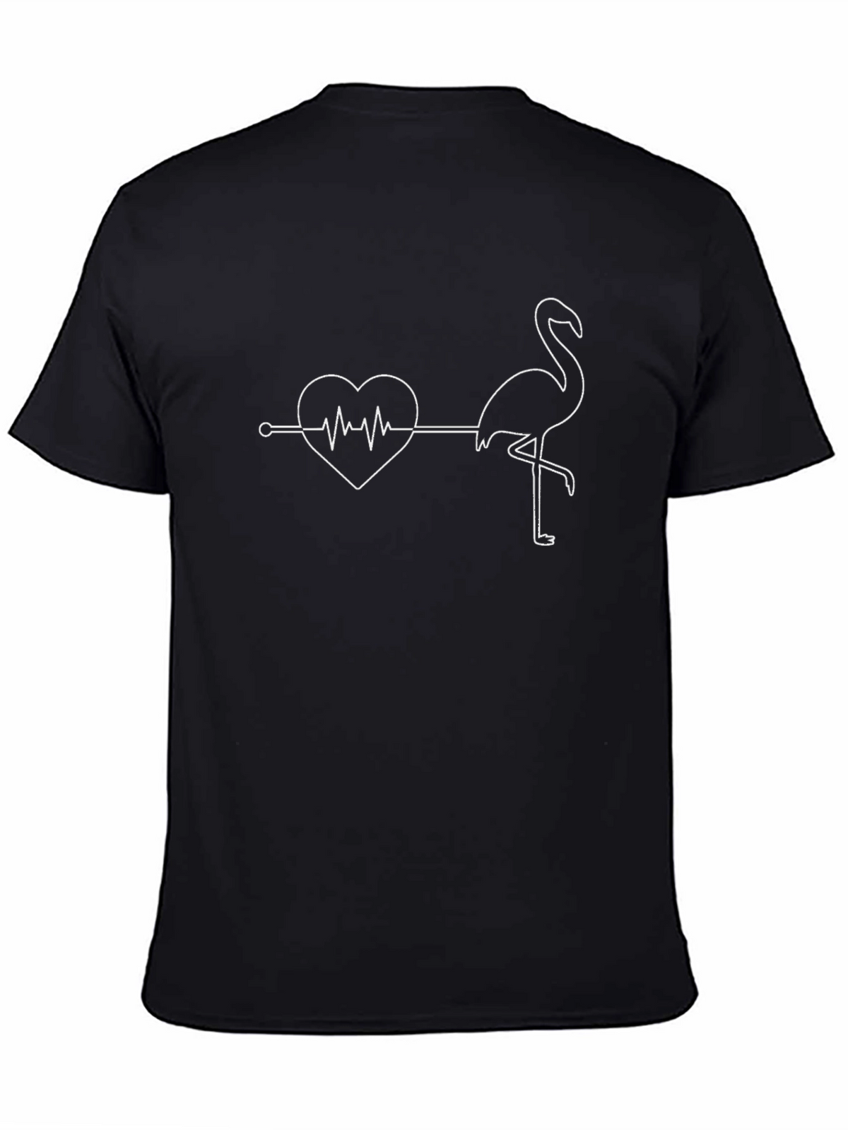 Flamingo Heartbeat T-Shirt - Unique Graphic Tee