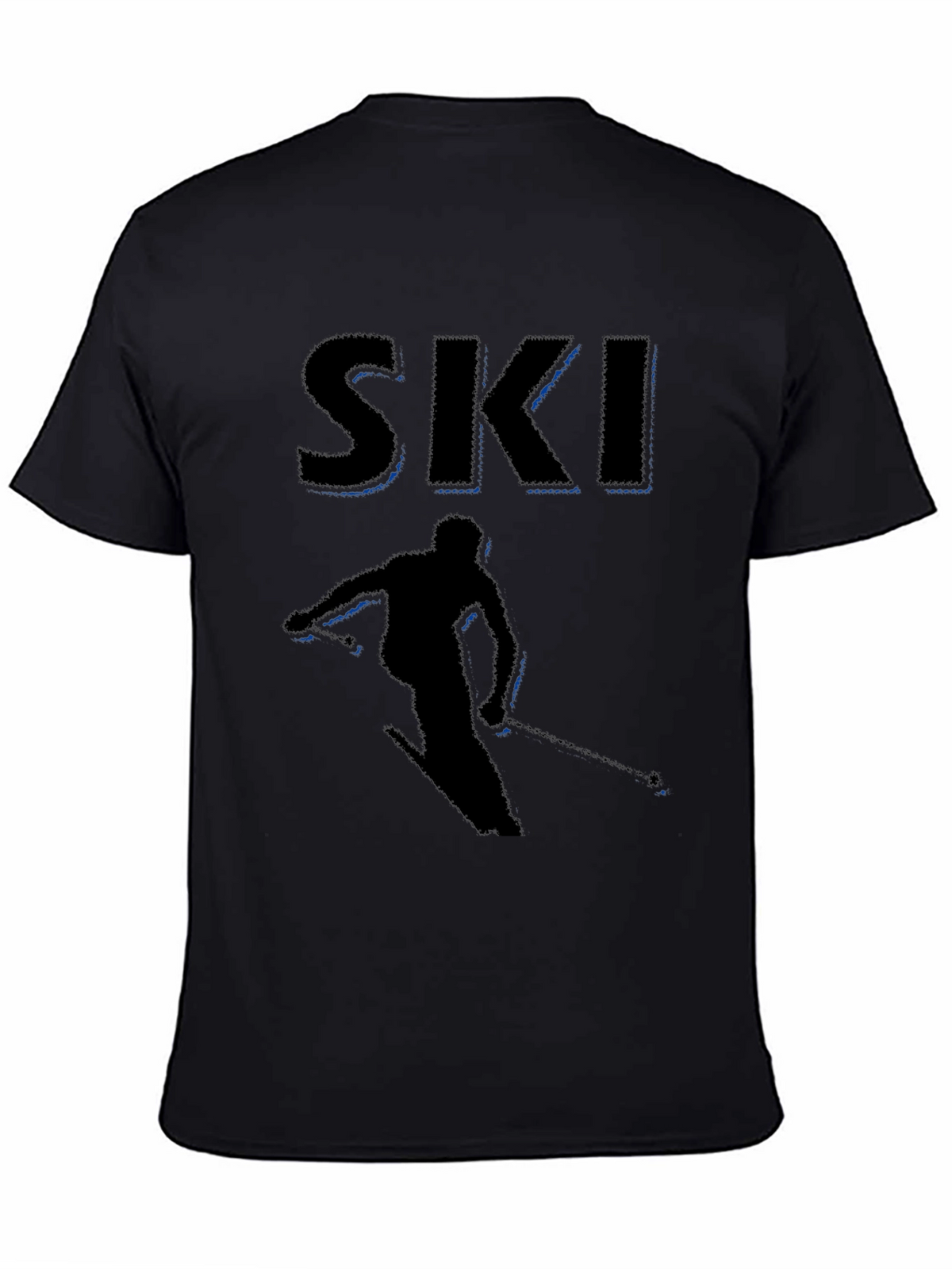 Mens Black Ski Graphic T-Shirt