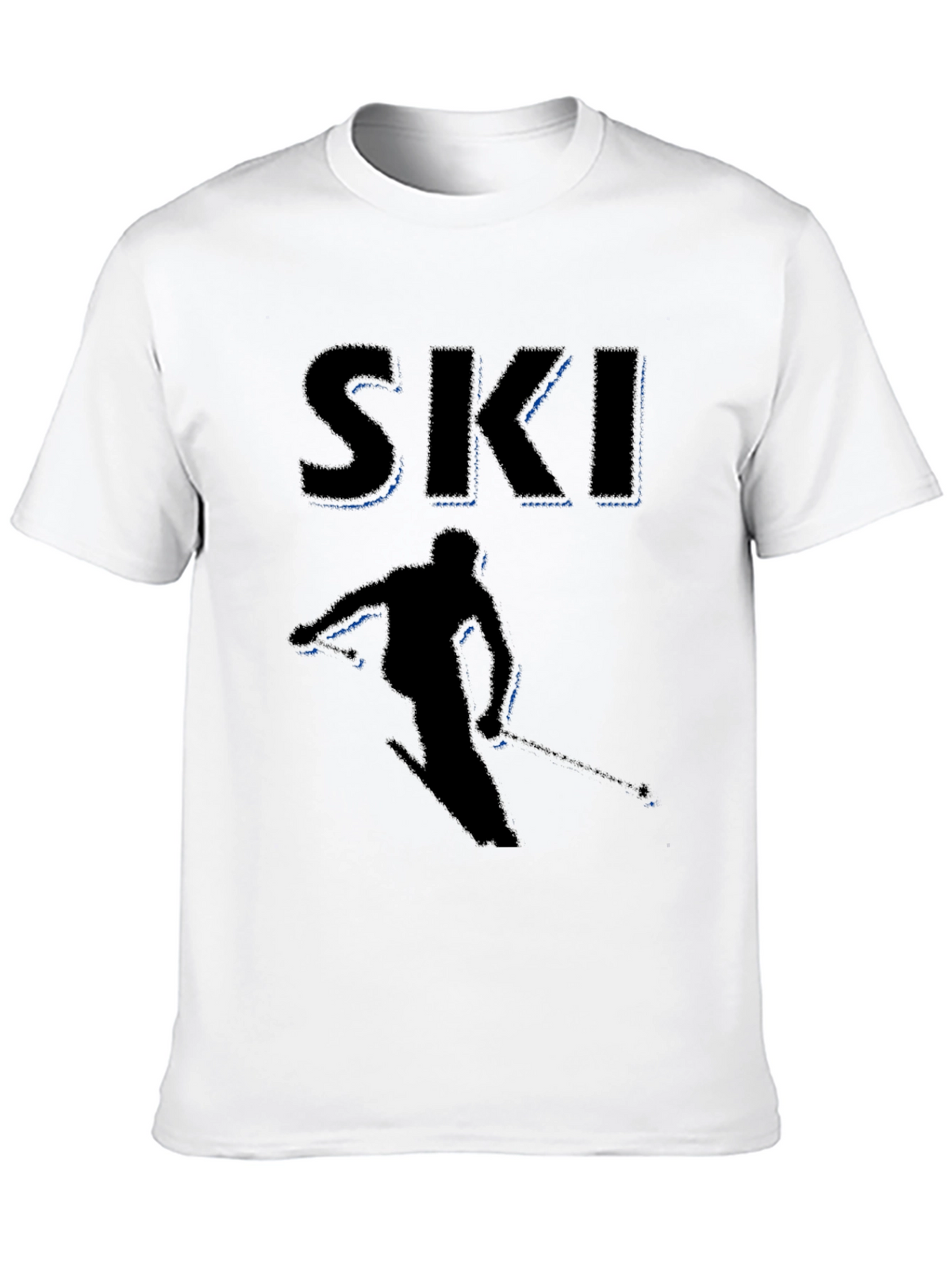 Mens Black Ski Graphic T-Shirt