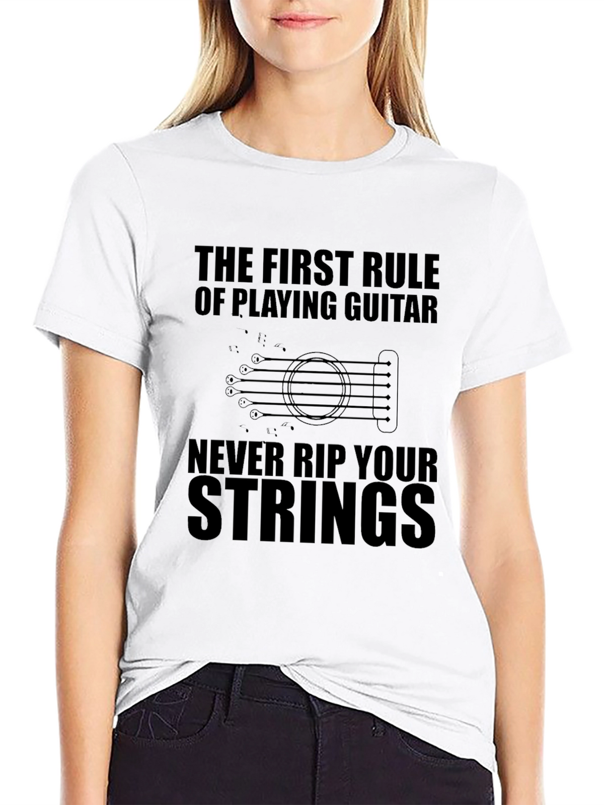 Guitar Player Rule T-Shirt - Never Rip Your Strings