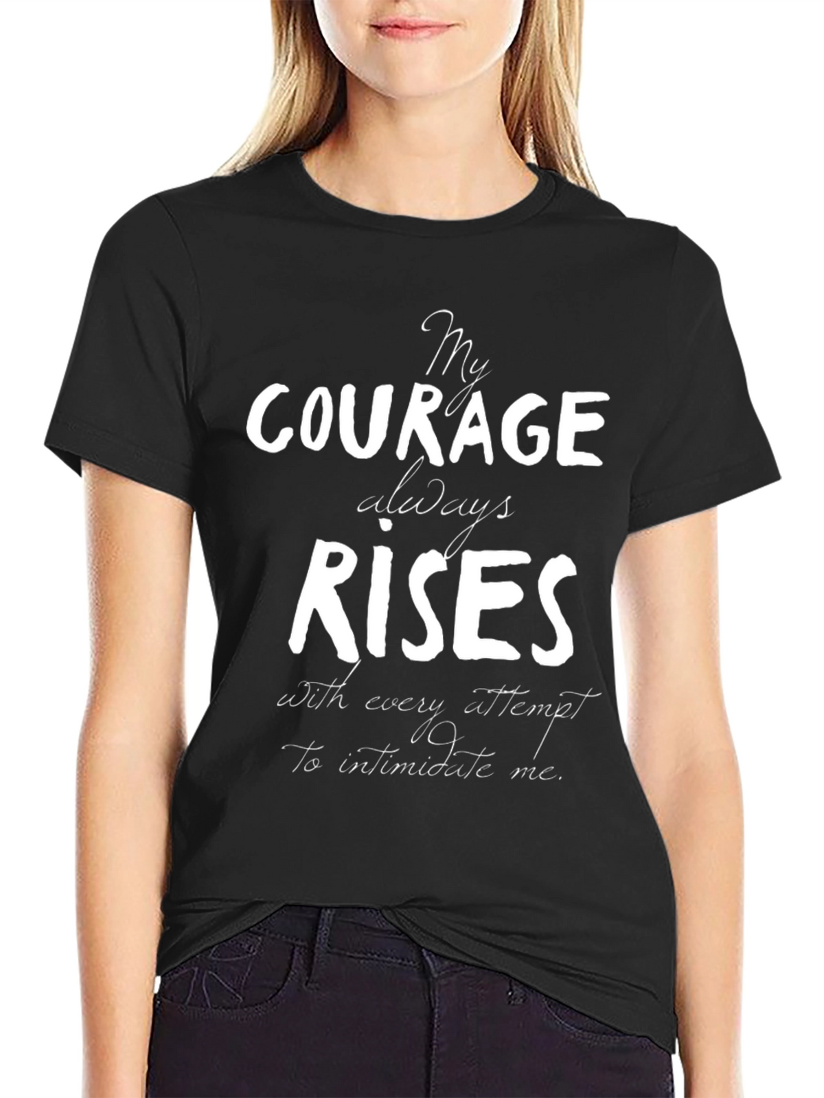 Courage Rises Black Graphic Tee