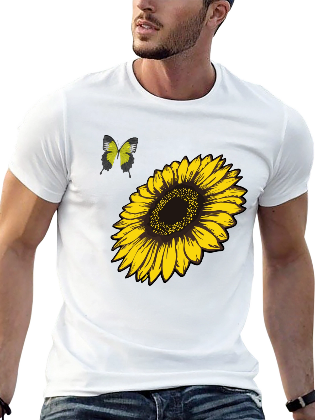 Sunflower & Butterfly Graphic Tee