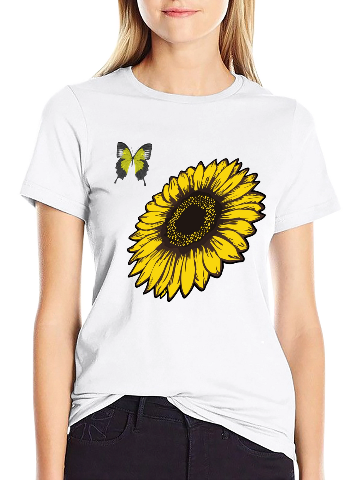 Sunflower & Butterfly Graphic Tee