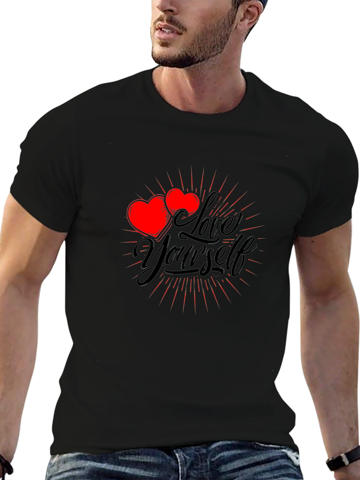 Love Yourself Graphic T-Shirt - Black Cotton Tee
