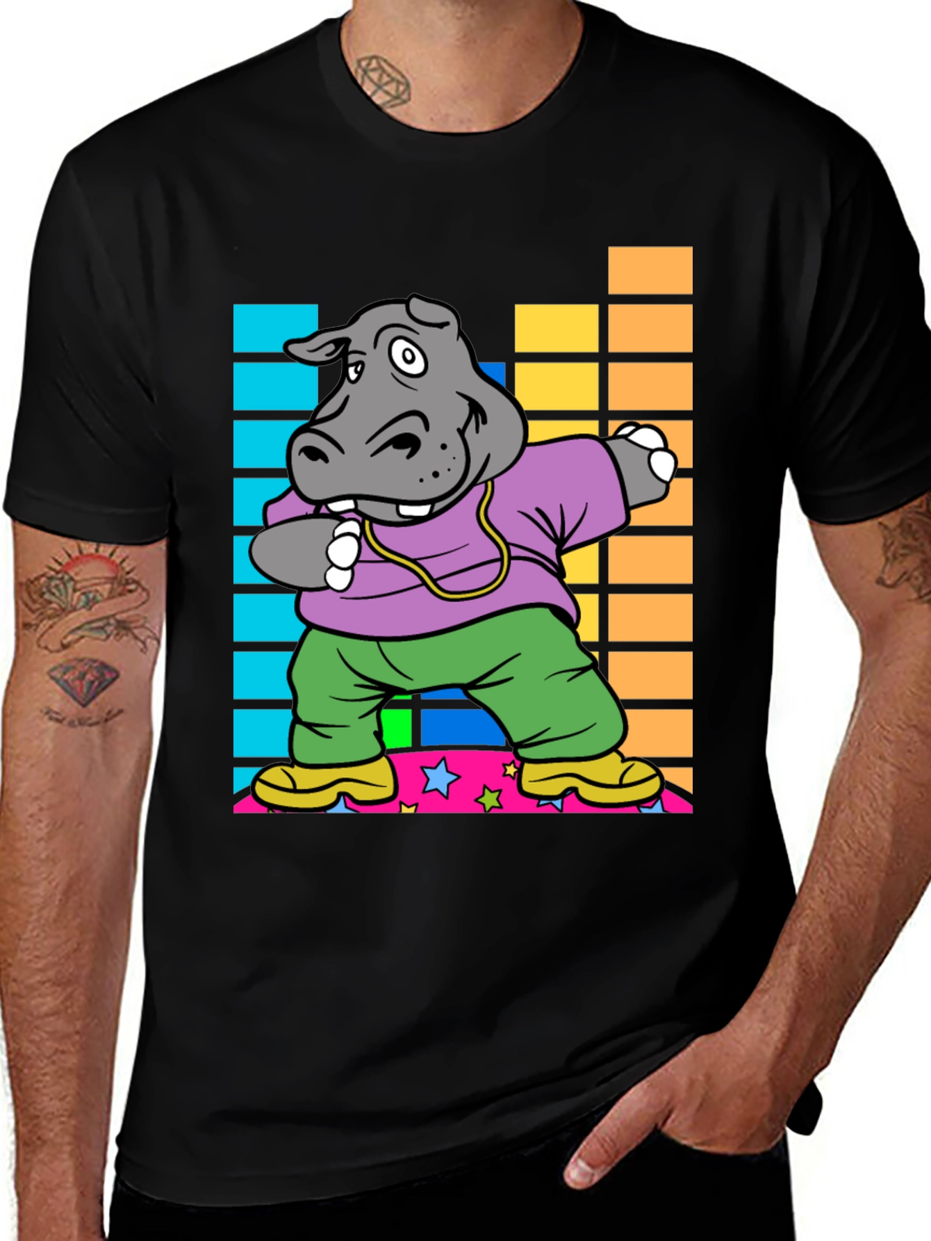 Dabbing Hippo Graphic Tee