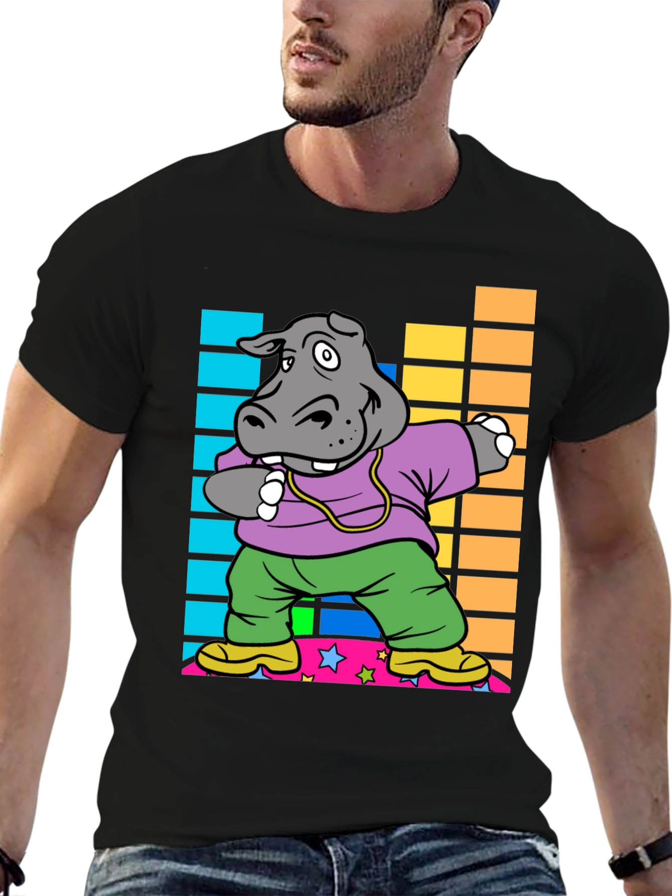 Dabbing Hippo Graphic Tee