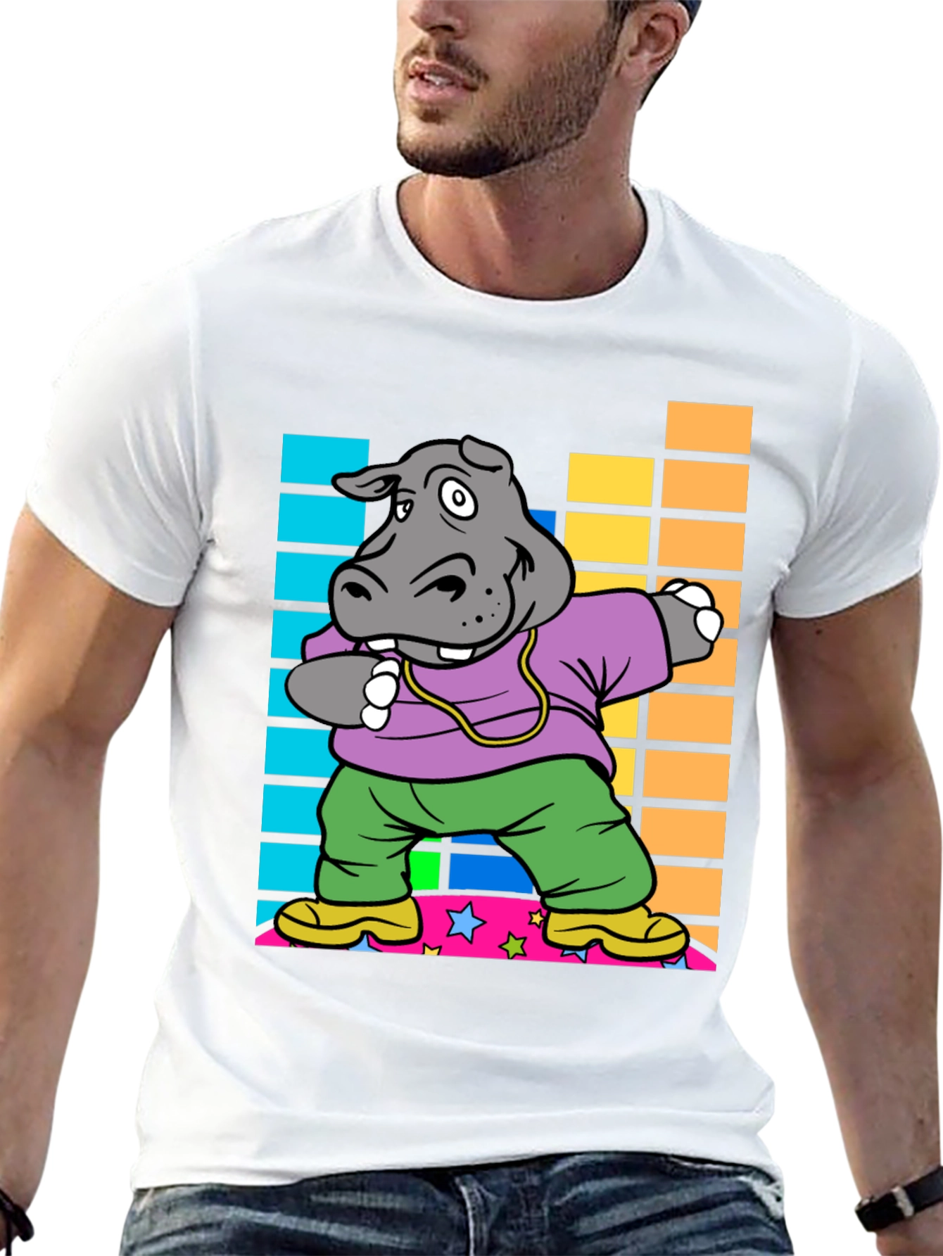 Dabbing Hippo Graphic Tee