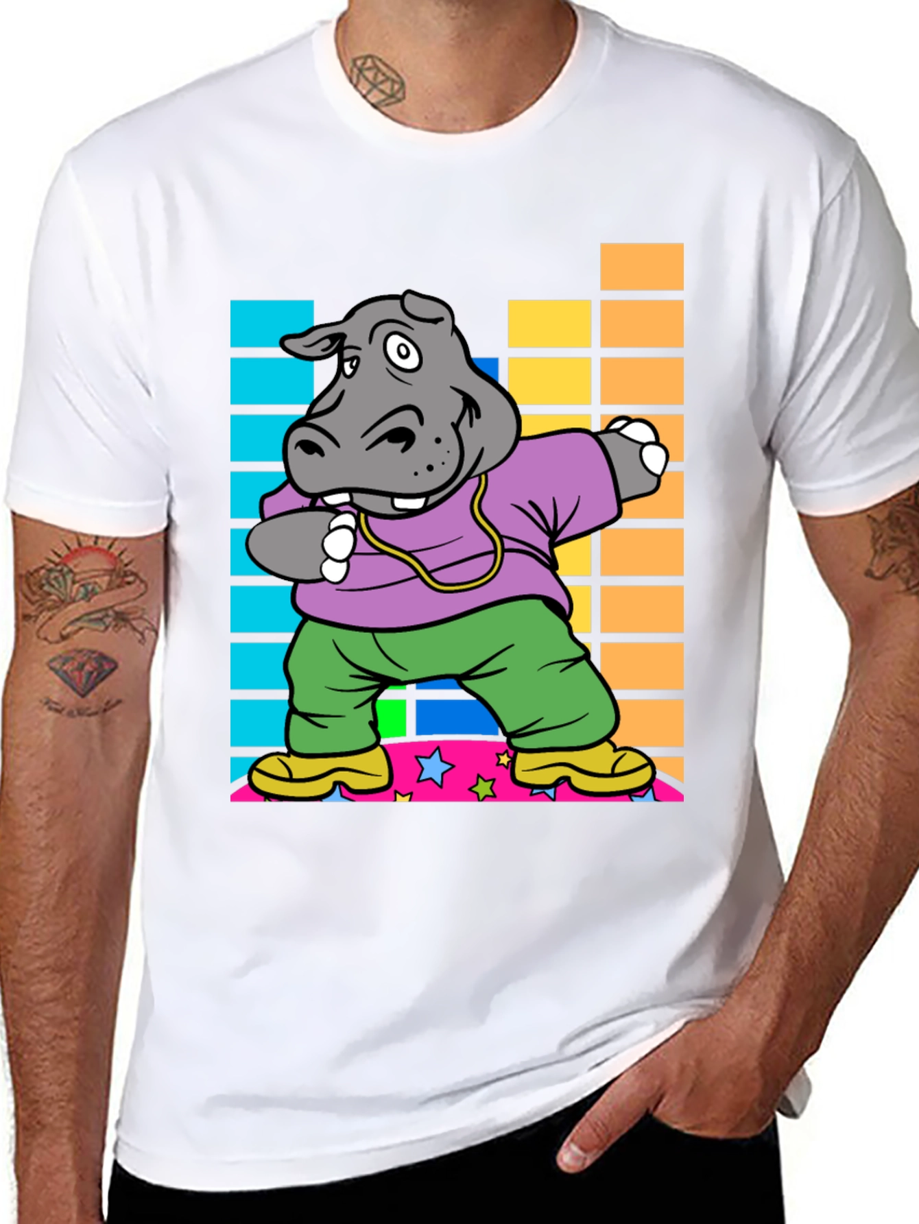 Dabbing Hippo Graphic Tee
