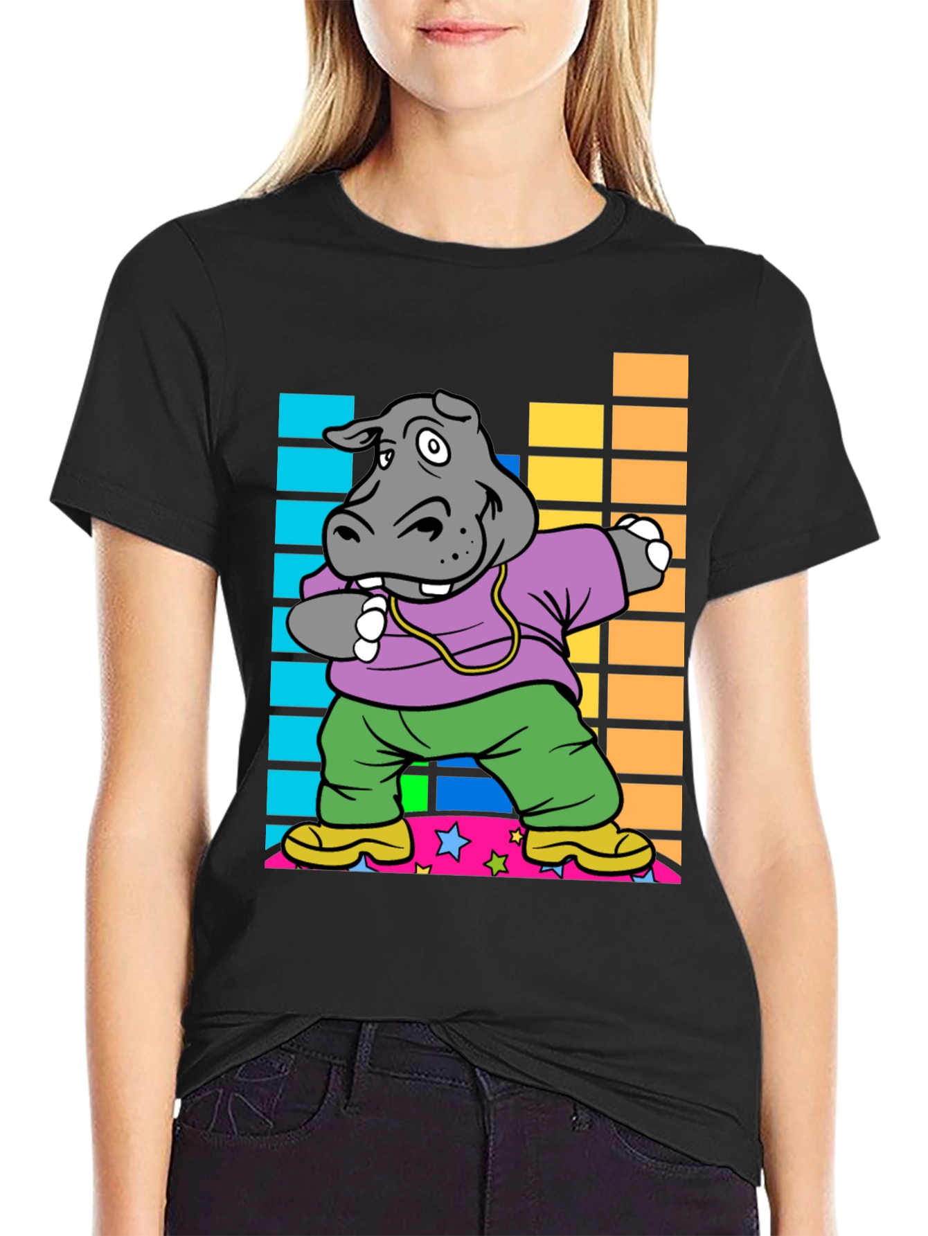Dabbing Hippo Graphic Tee