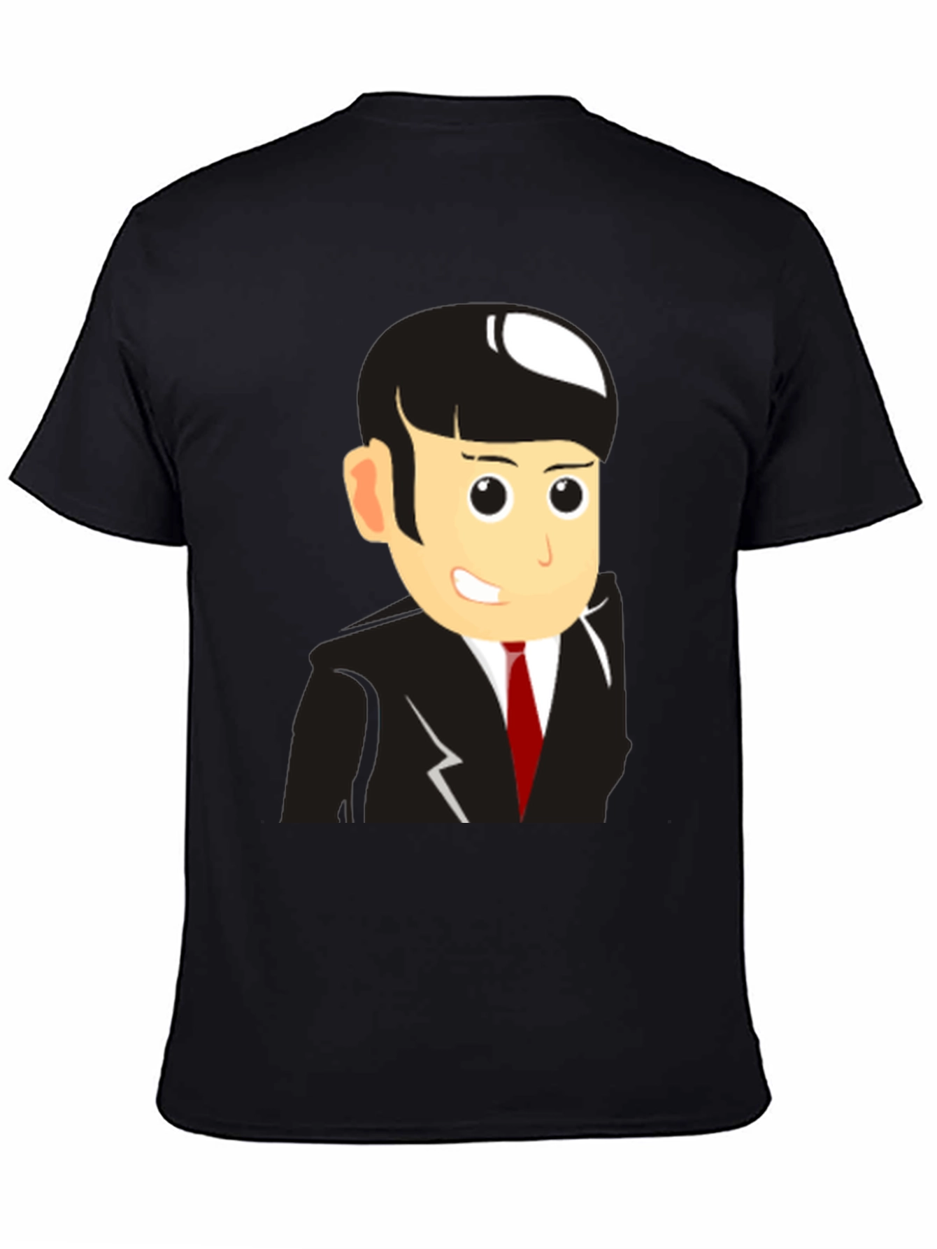 Cartoon Businessman Black T-Shirt