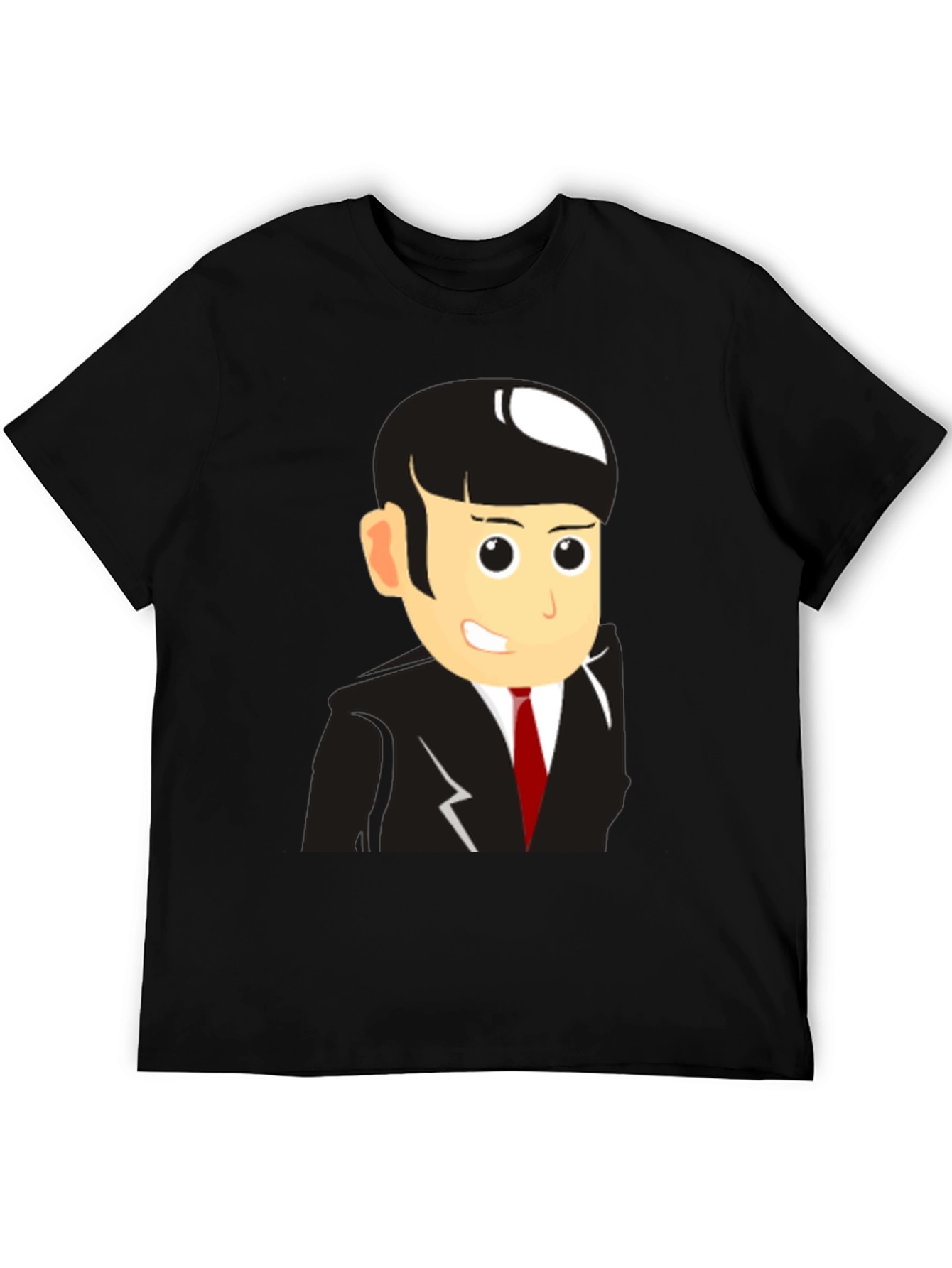Cartoon Businessman Black T-Shirt