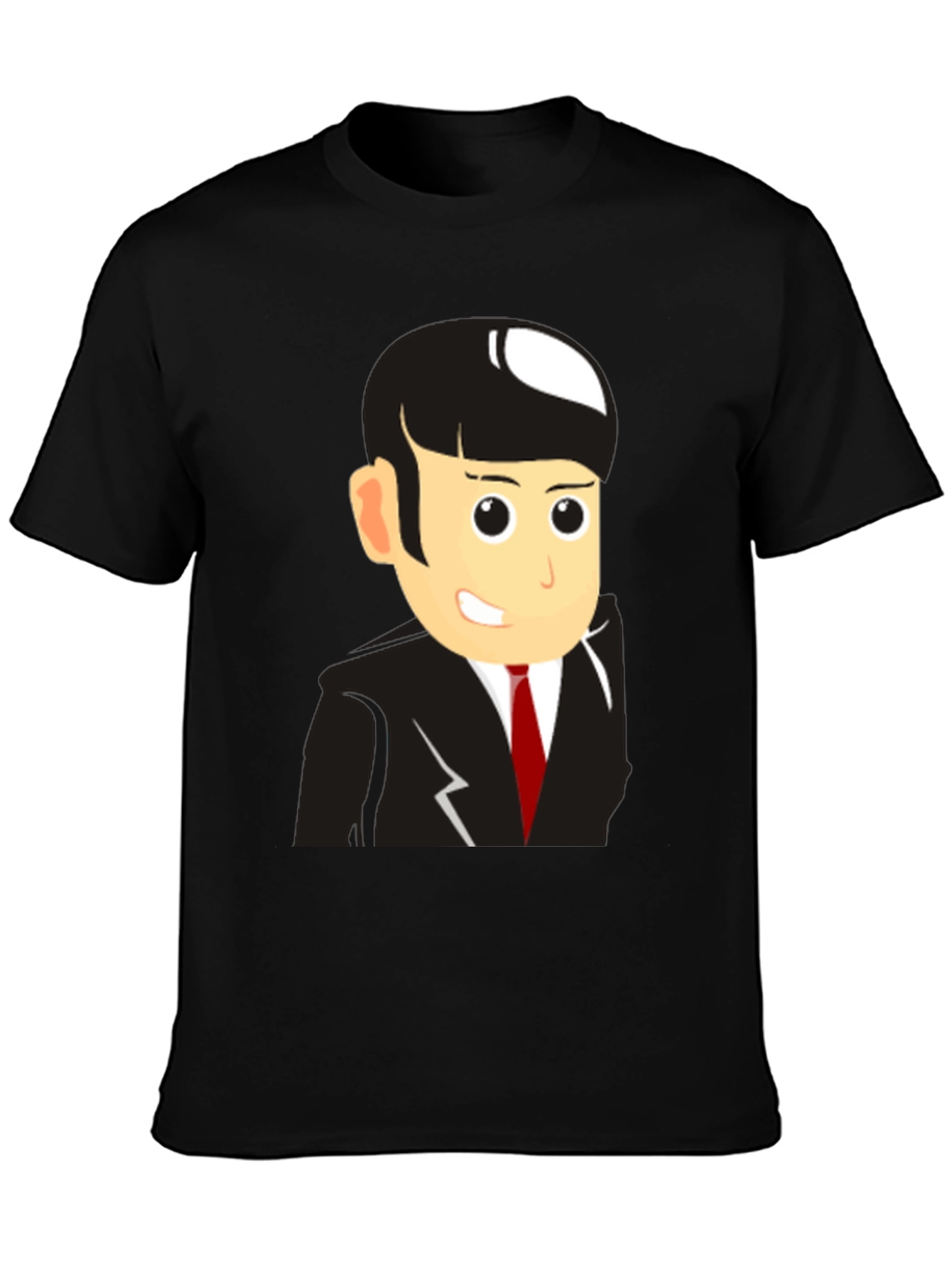 Cartoon Businessman Black T-Shirt