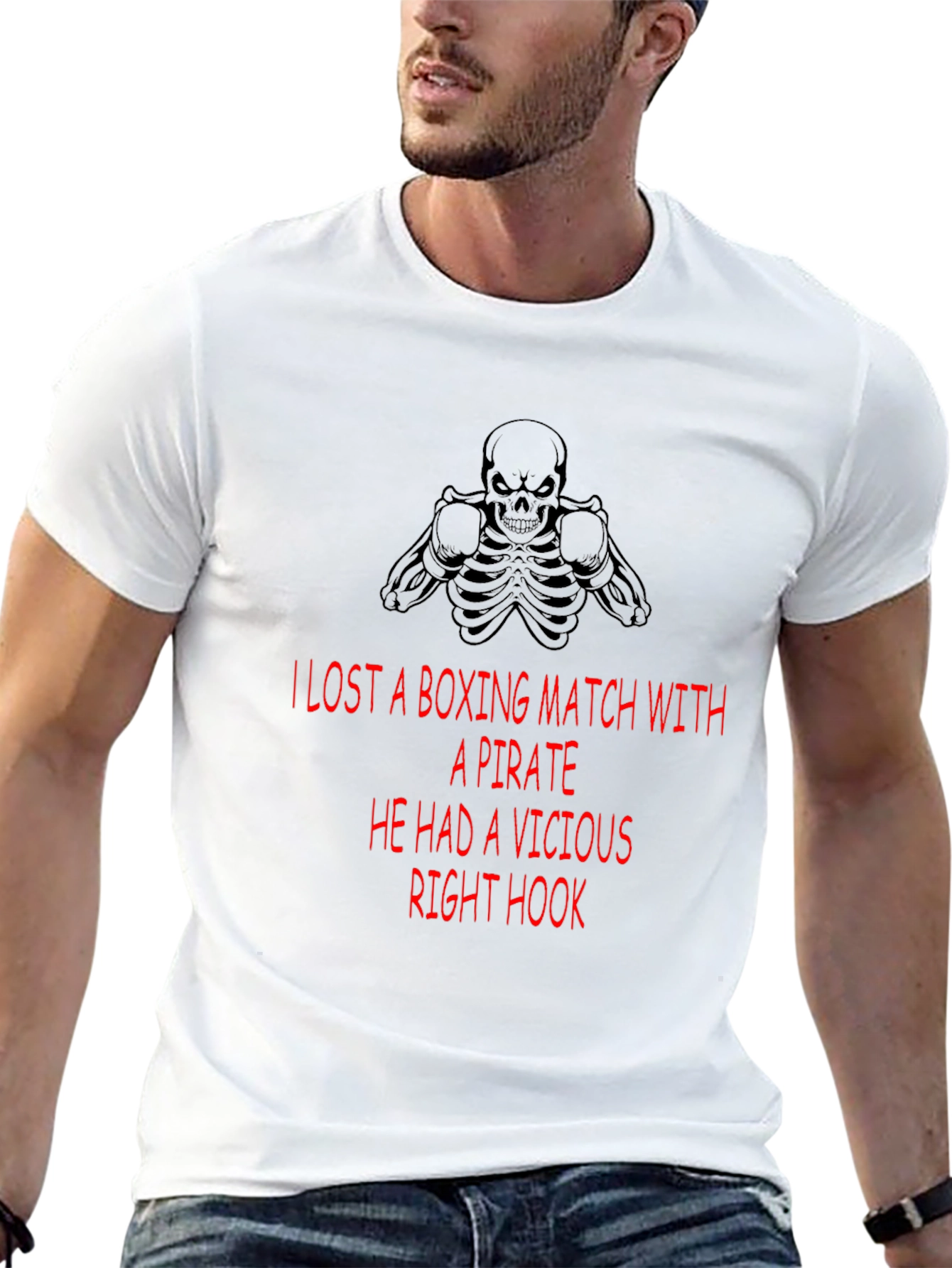 Boxing Pirate Hook T-Shirt - Black Graphic Tee