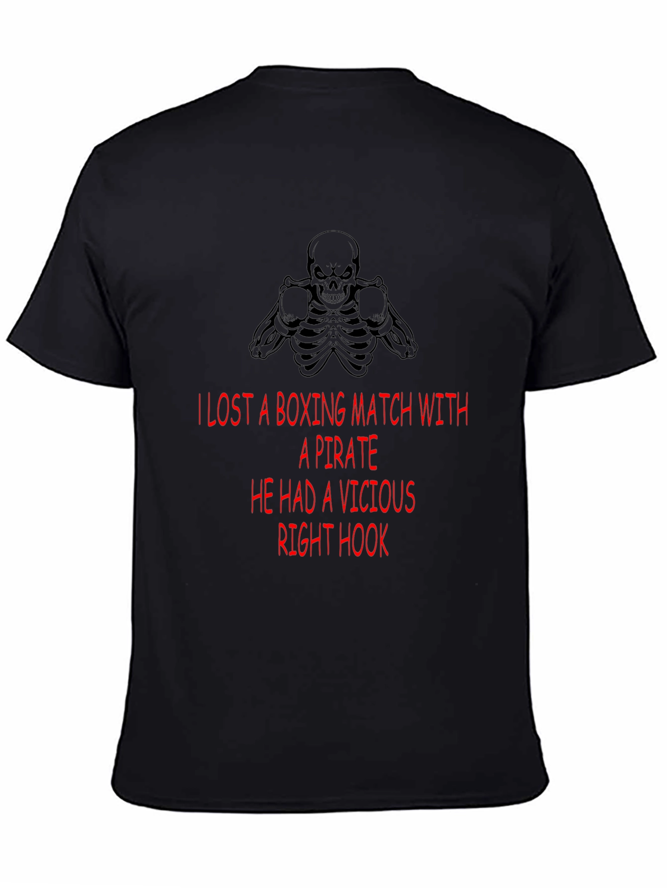 Boxing Pirate Hook T-Shirt - Black Graphic Tee