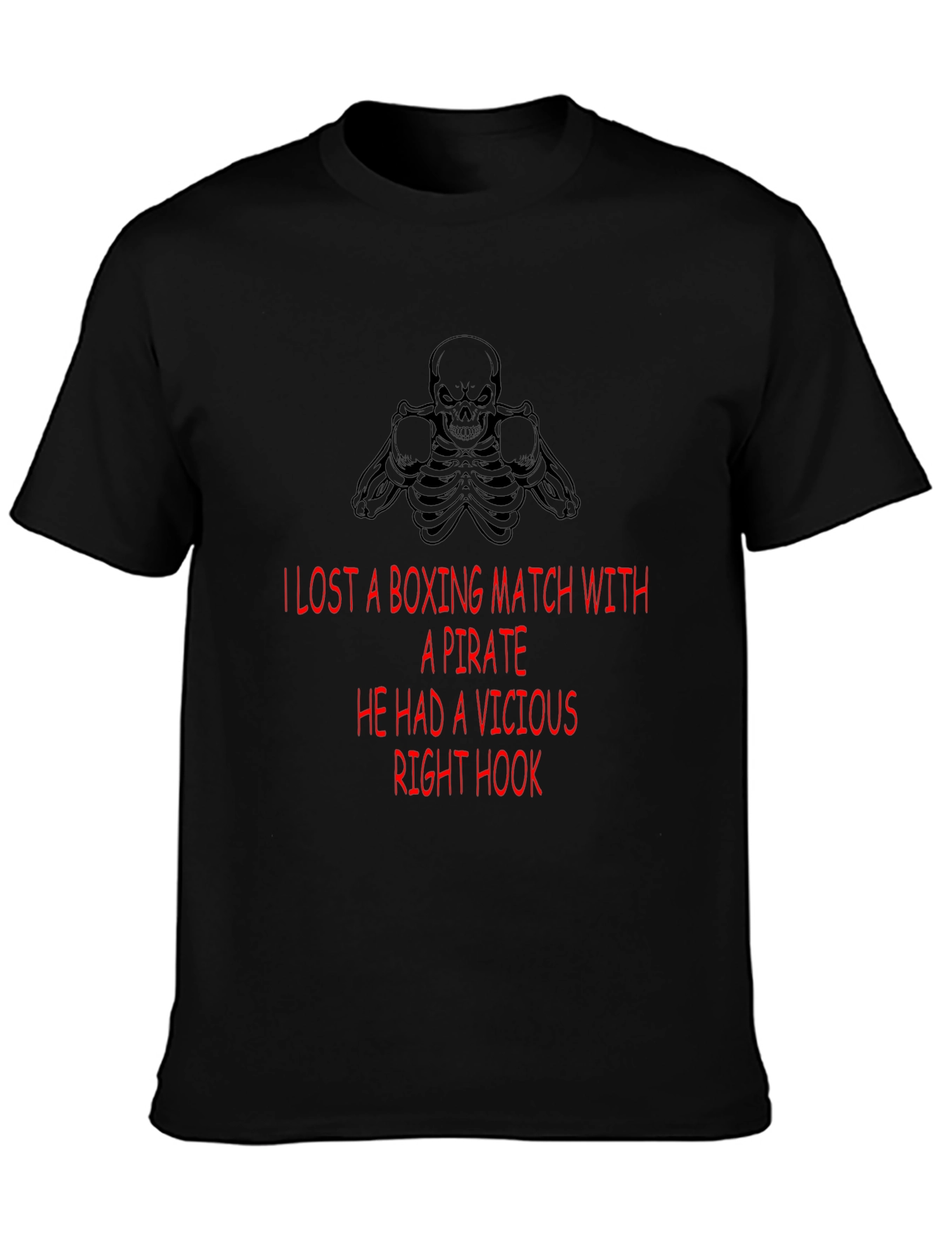 Boxing Pirate Hook T-Shirt - Black Graphic Tee