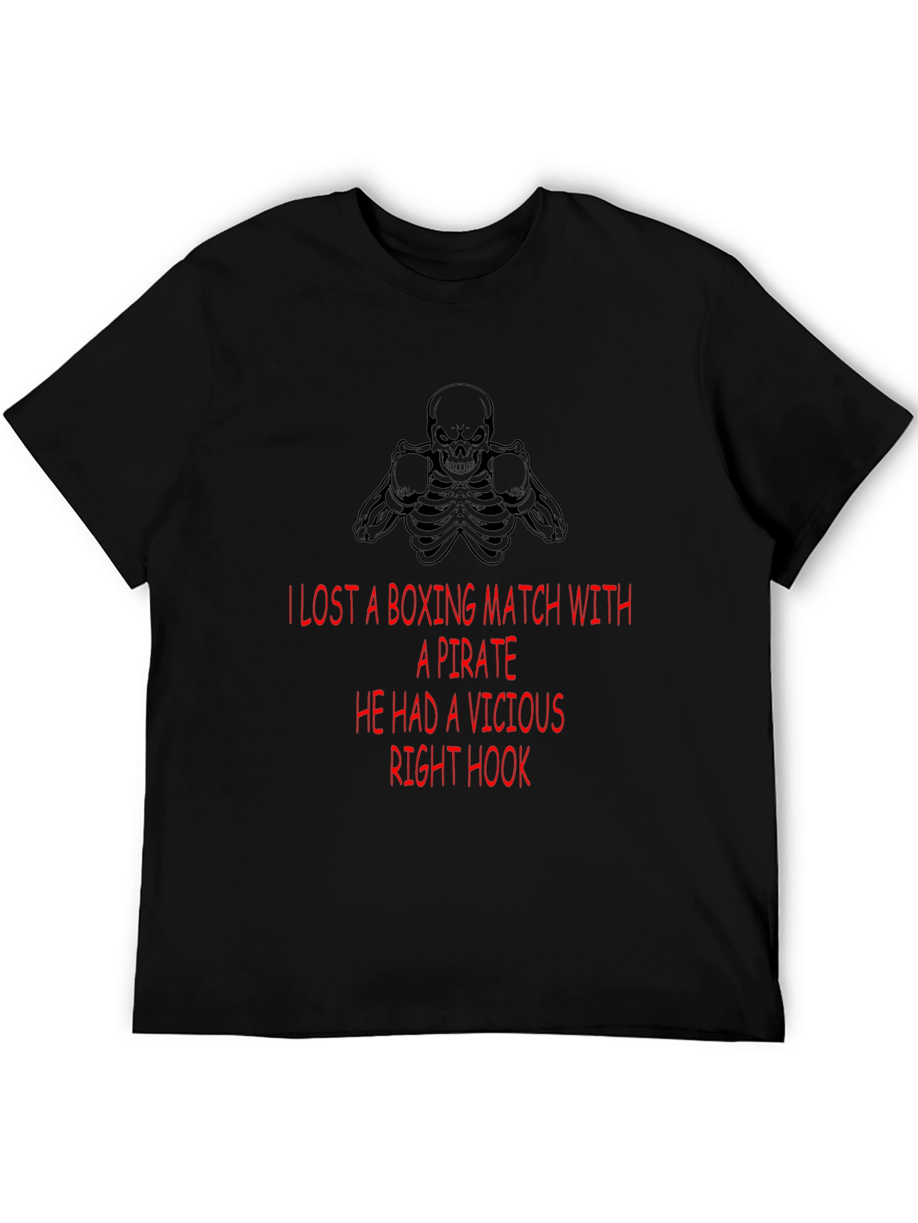 Boxing Pirate Hook T-Shirt - Black Graphic Tee