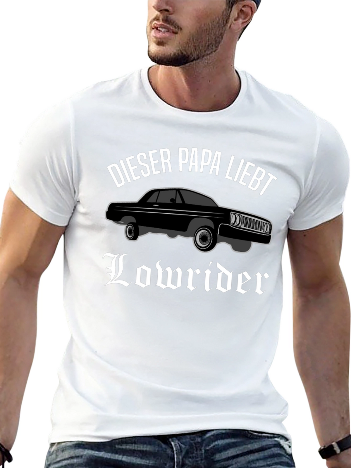 Lowrider Dad T-Shirt - Black Car Lover Tee