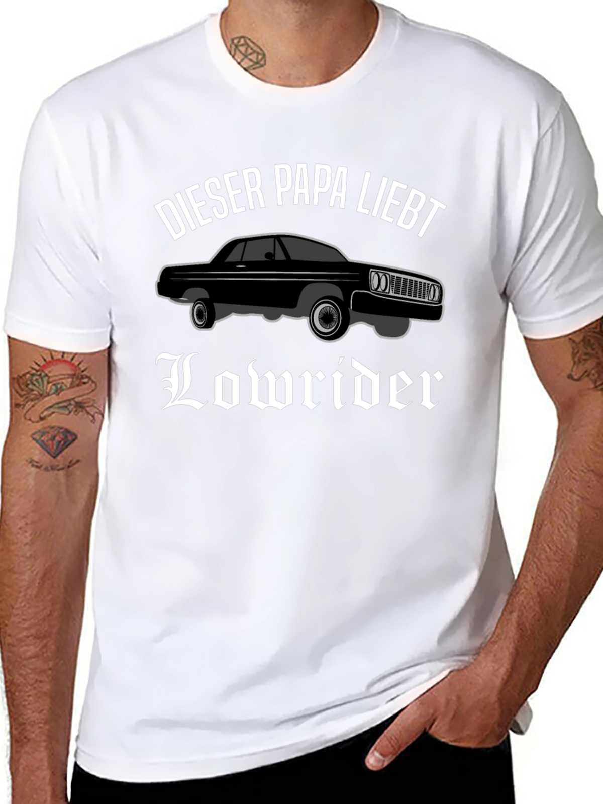 Lowrider Dad T-Shirt - Black Car Lover Tee