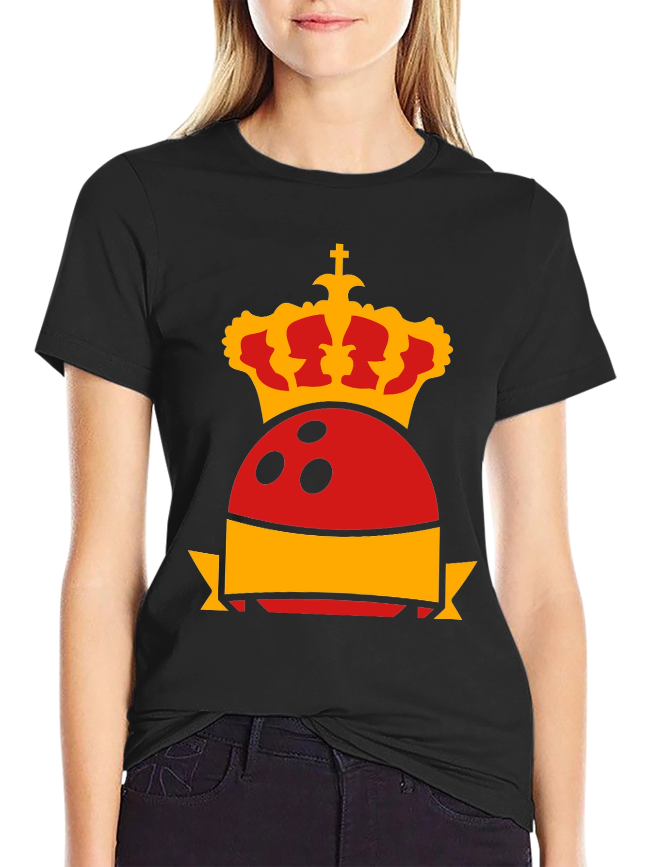 Royal Bowling T-Shirt - Crown & Bowling Ball Graphic