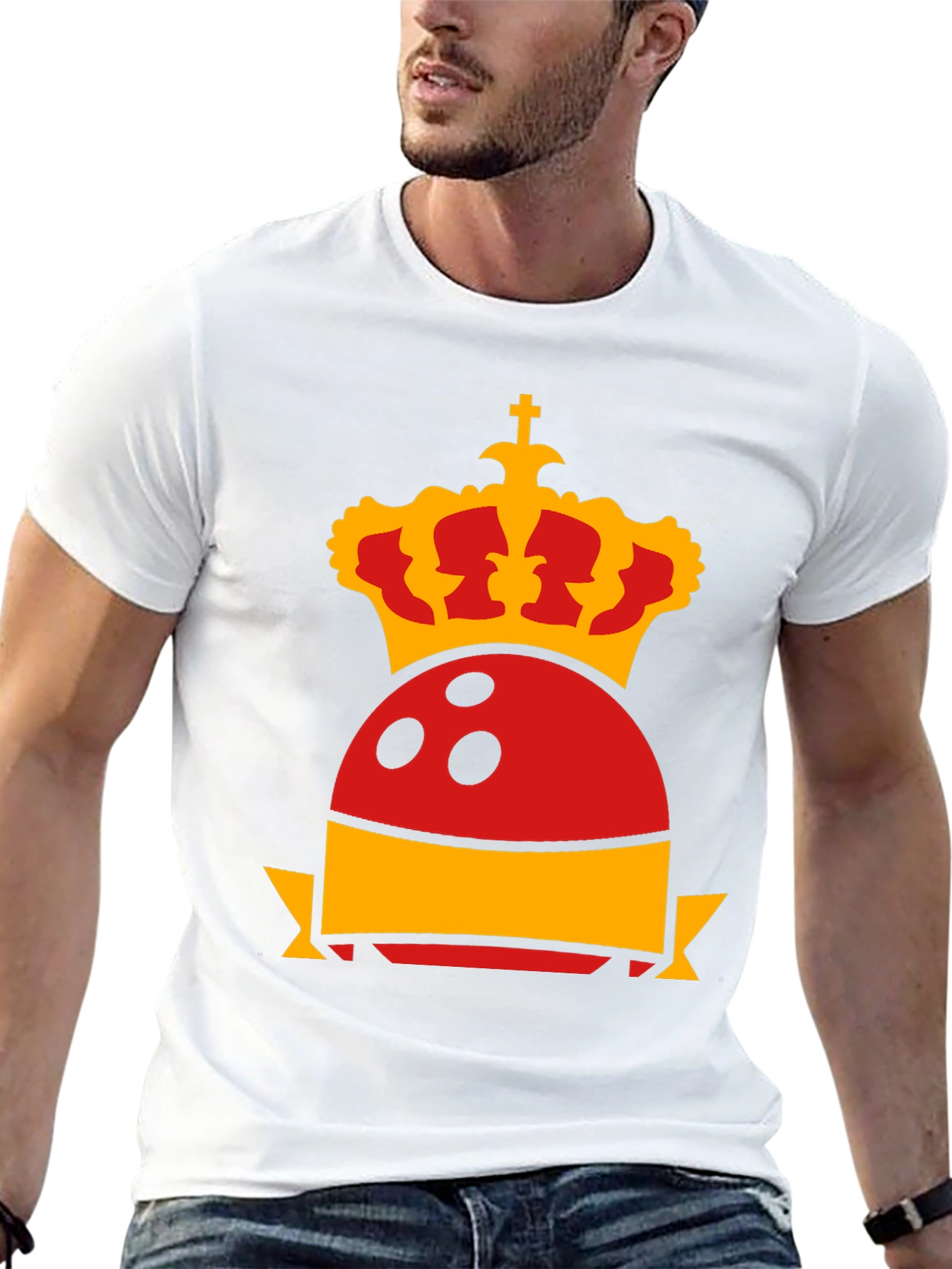 Royal Bowling T-Shirt - Crown & Bowling Ball Graphic