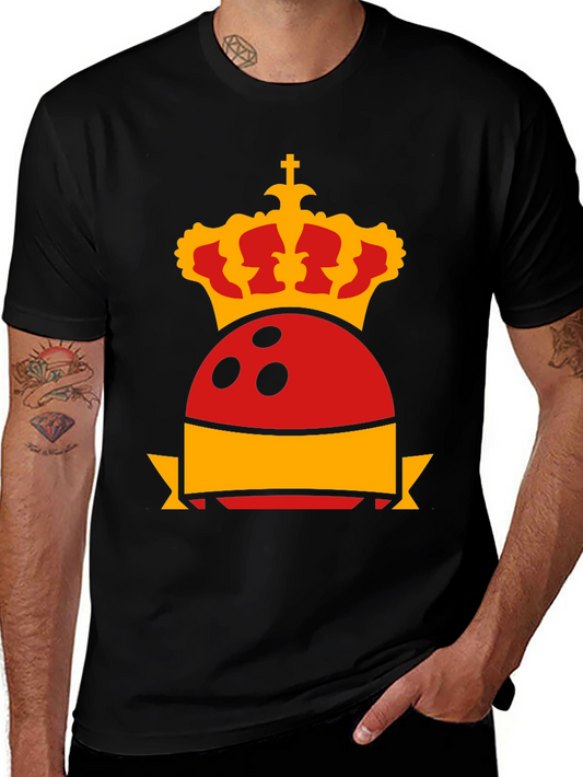Royal Bowling T-Shirt - Crown & Bowling Ball Graphic