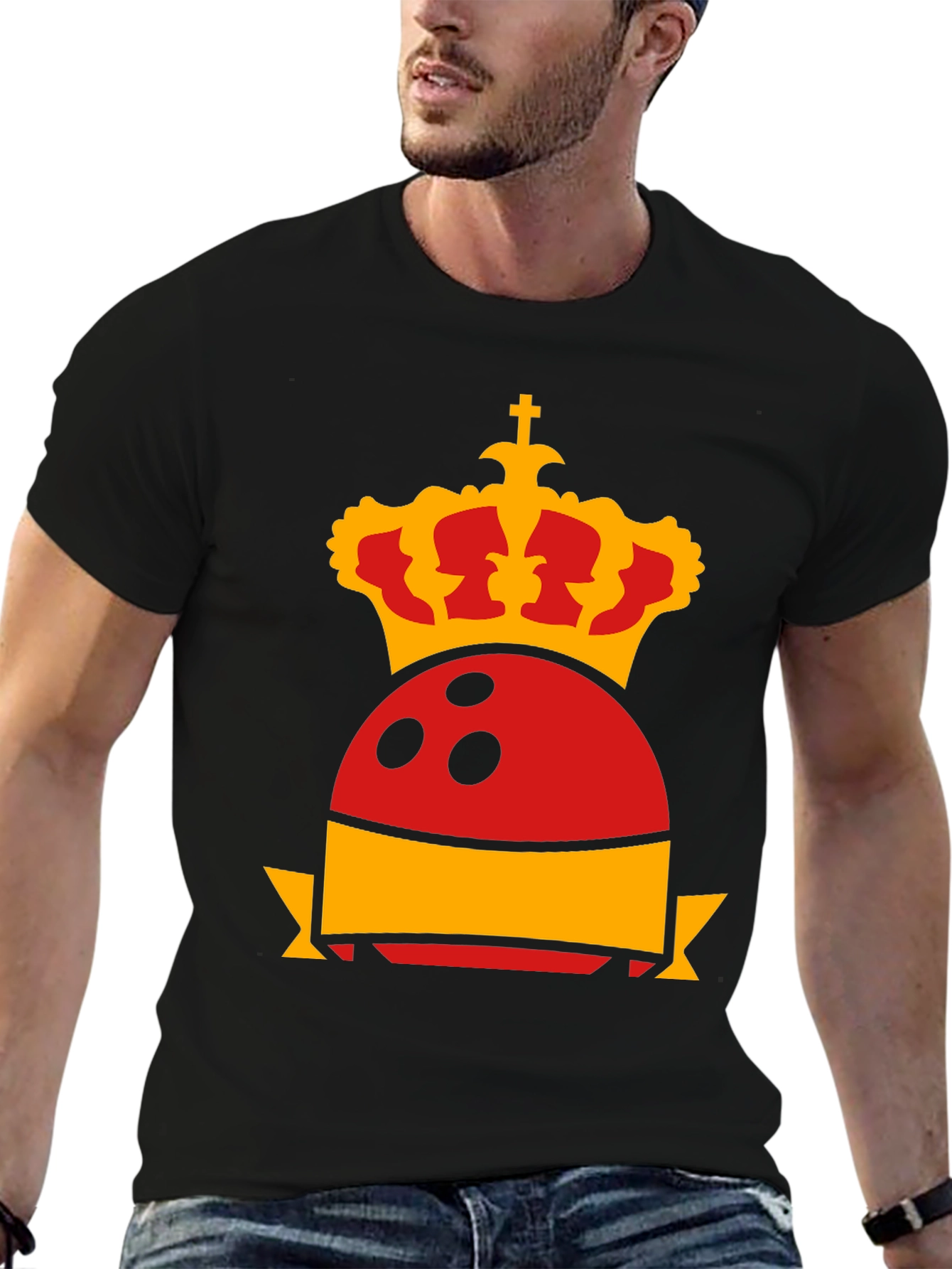 Royal Bowling T-Shirt - Crown & Bowling Ball Graphic