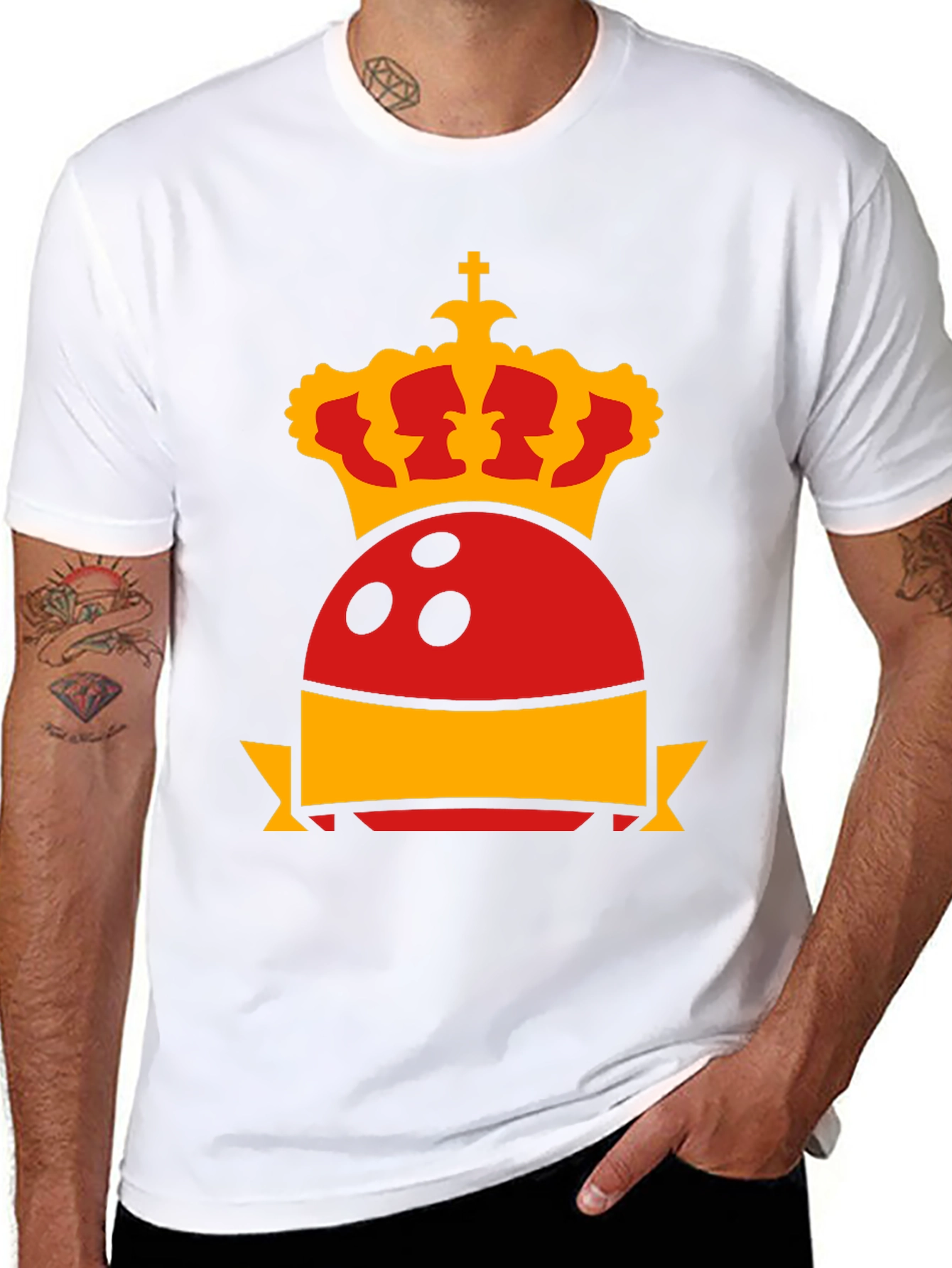 Royal Bowling T-Shirt - Crown & Bowling Ball Graphic