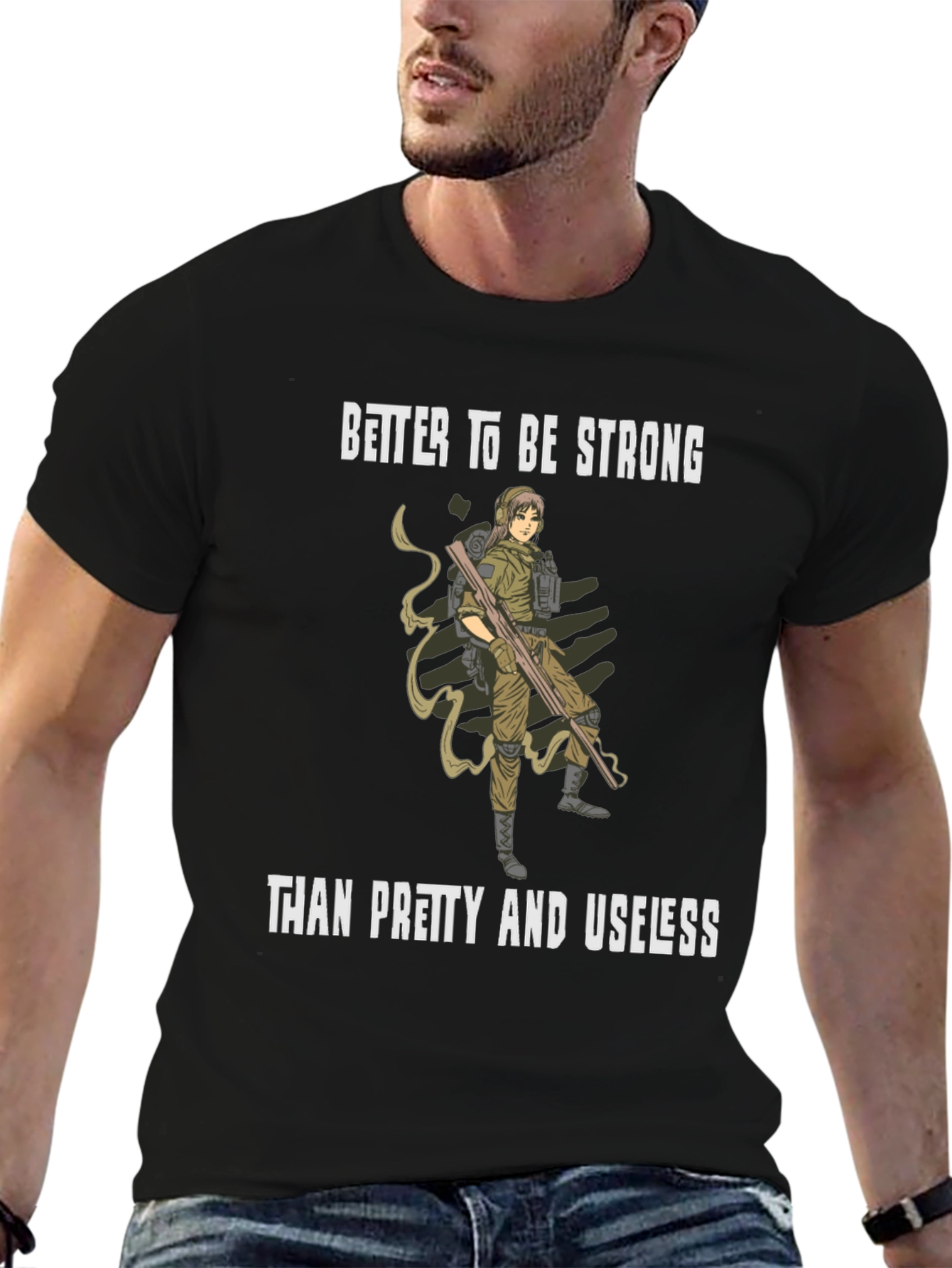 Strong Woman Graphic Tee - Black