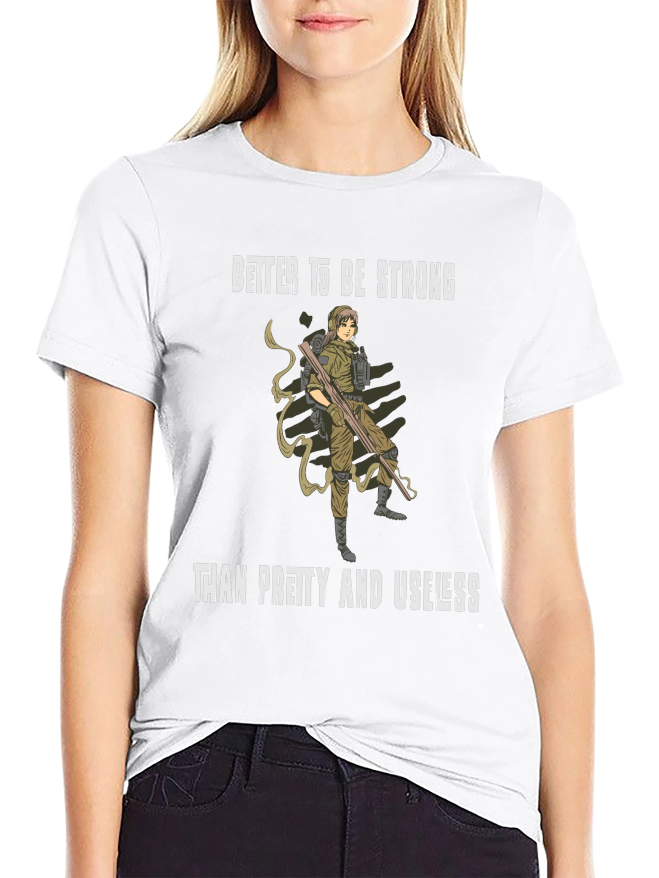 Strong Woman Graphic Tee - Black