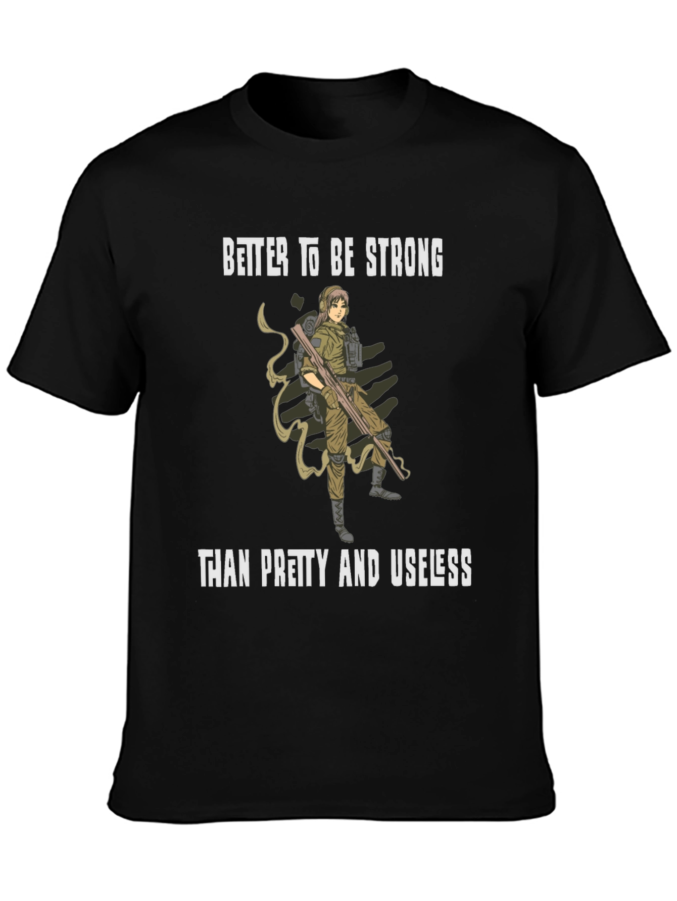 Strong Woman Graphic Tee - Black